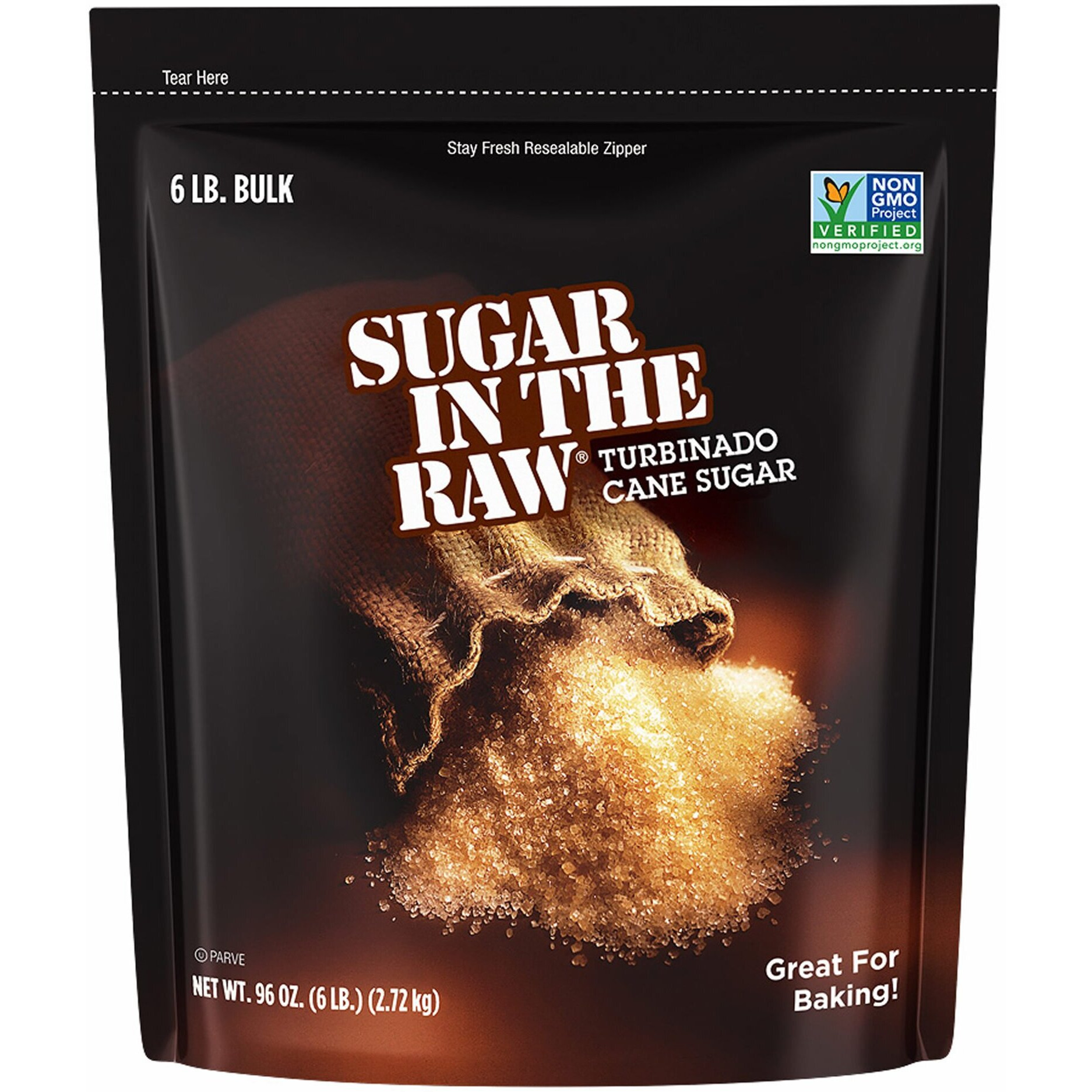 Sugar In The Raw Turbinado Cane Sugar, Made Using 100% Natural Pure Cane Sugar, 6 Lbs Pack Of 2
