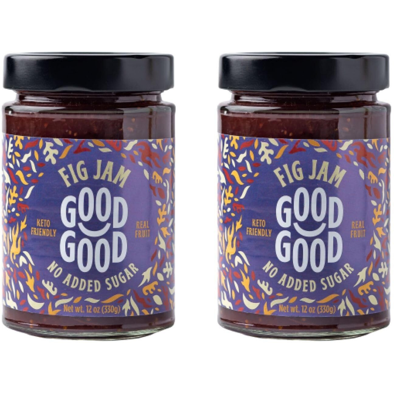 Good Good Fig Jelly - 12 Oz / 330 G - Keto Friendly No Added Sugar Fig Jam - Keto - Vegan - Gluten Free - Diabetic - 12 Ounce (Pack Of 2)