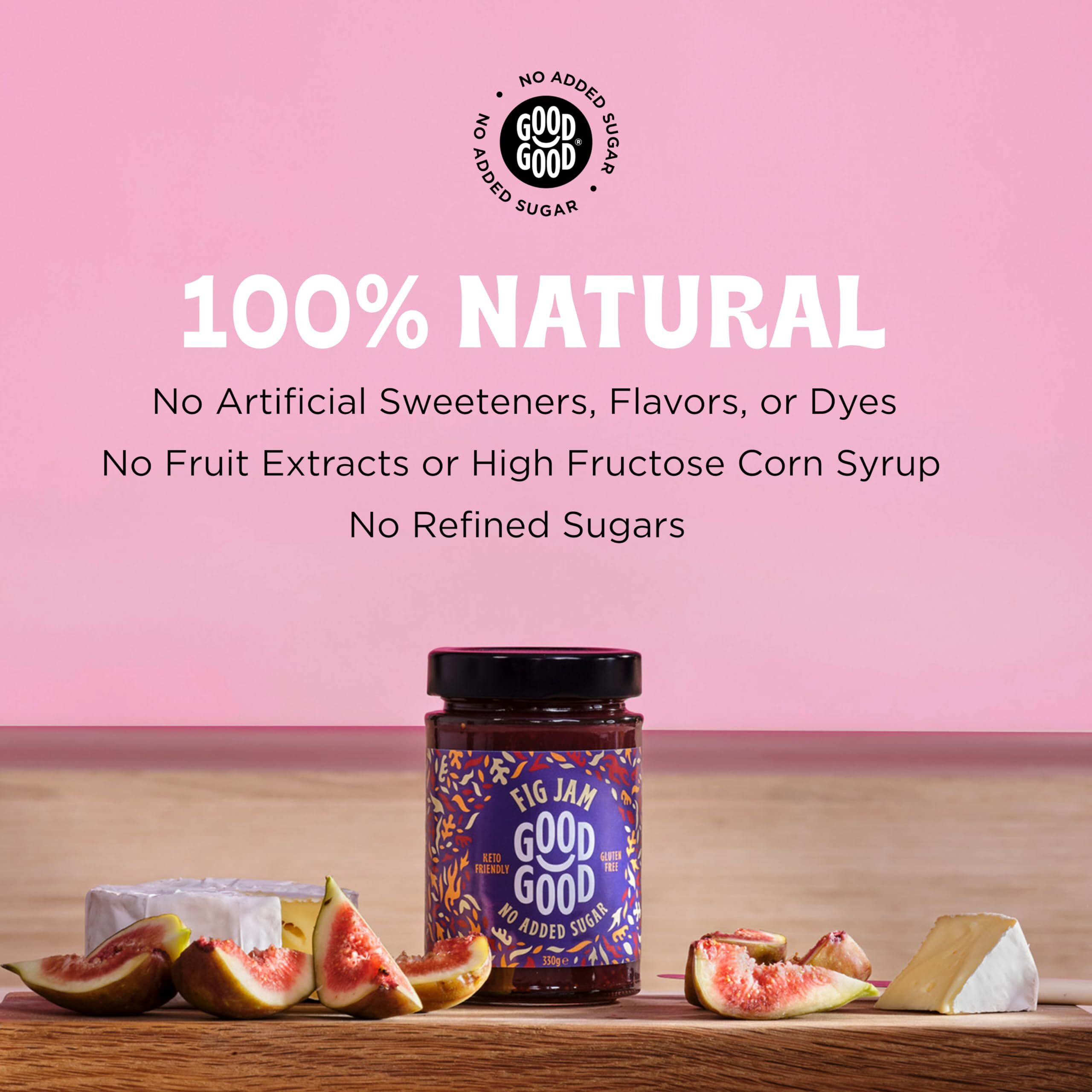 Good Good Fig Jelly - 12 Oz / 330 G - Keto Friendly No Added Sugar Fig Jam - Keto - Vegan - Gluten Free - Diabetic - 12 Ounce (Pack Of 2)
