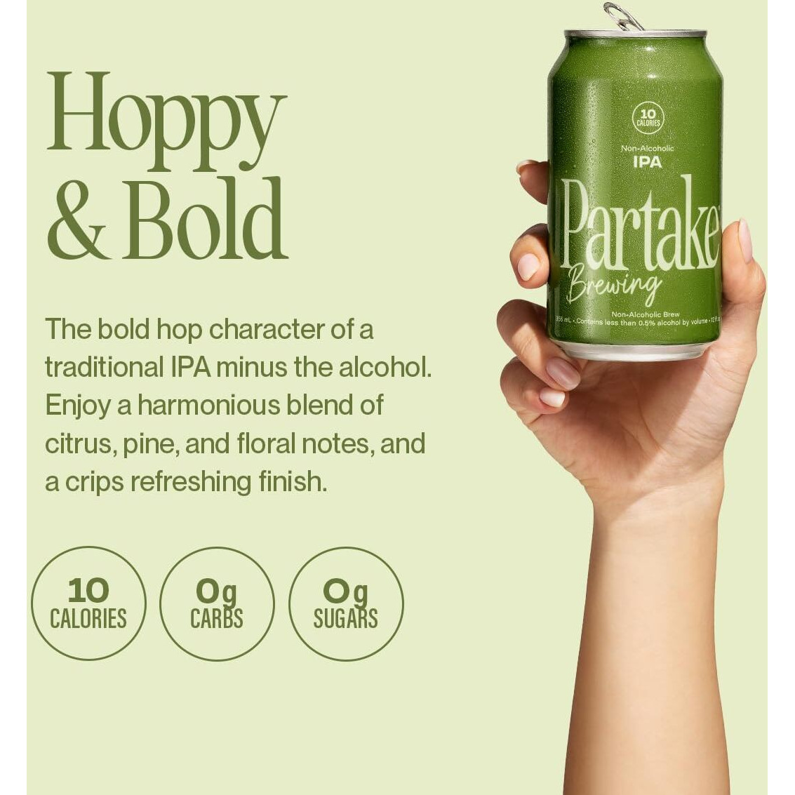 Partake Brewing Craft Non-Alcoholic Beer, Ipa 12 Pack X 12 Fl Oz Cans - Low-Calorie, Low-Carb, No Sugar, Award-Winning Taste, All-Natural Ingredients - Great Tasting Beer Without The Empty Calories