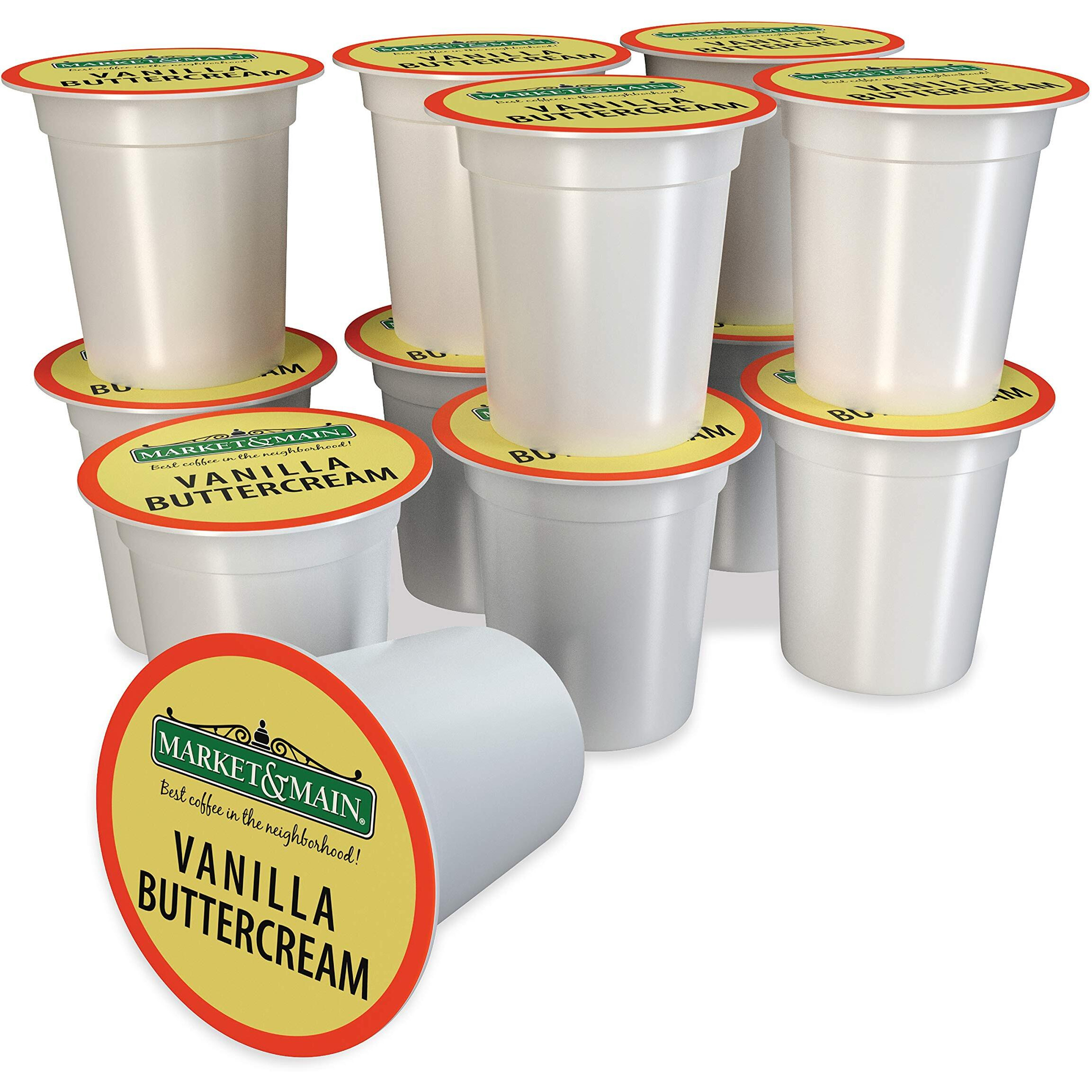 Market & Main Onecup, Vanilla Buttercream, Compatible With Keurig K-Cup Brewers, 12 Count