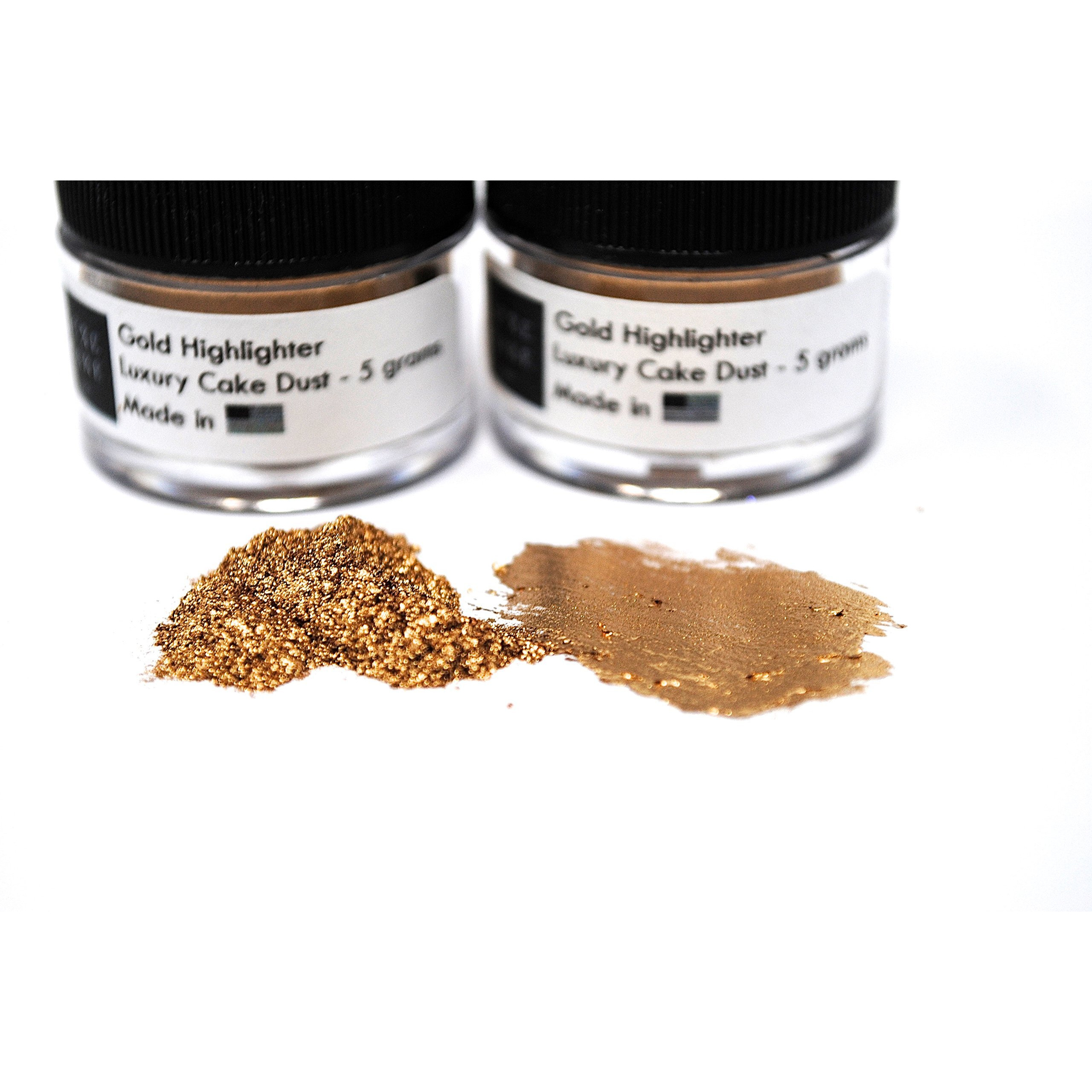 (2 Pack) Gold Highlighter Luxury Cake Dust, 10 Grams Total, Usa Made