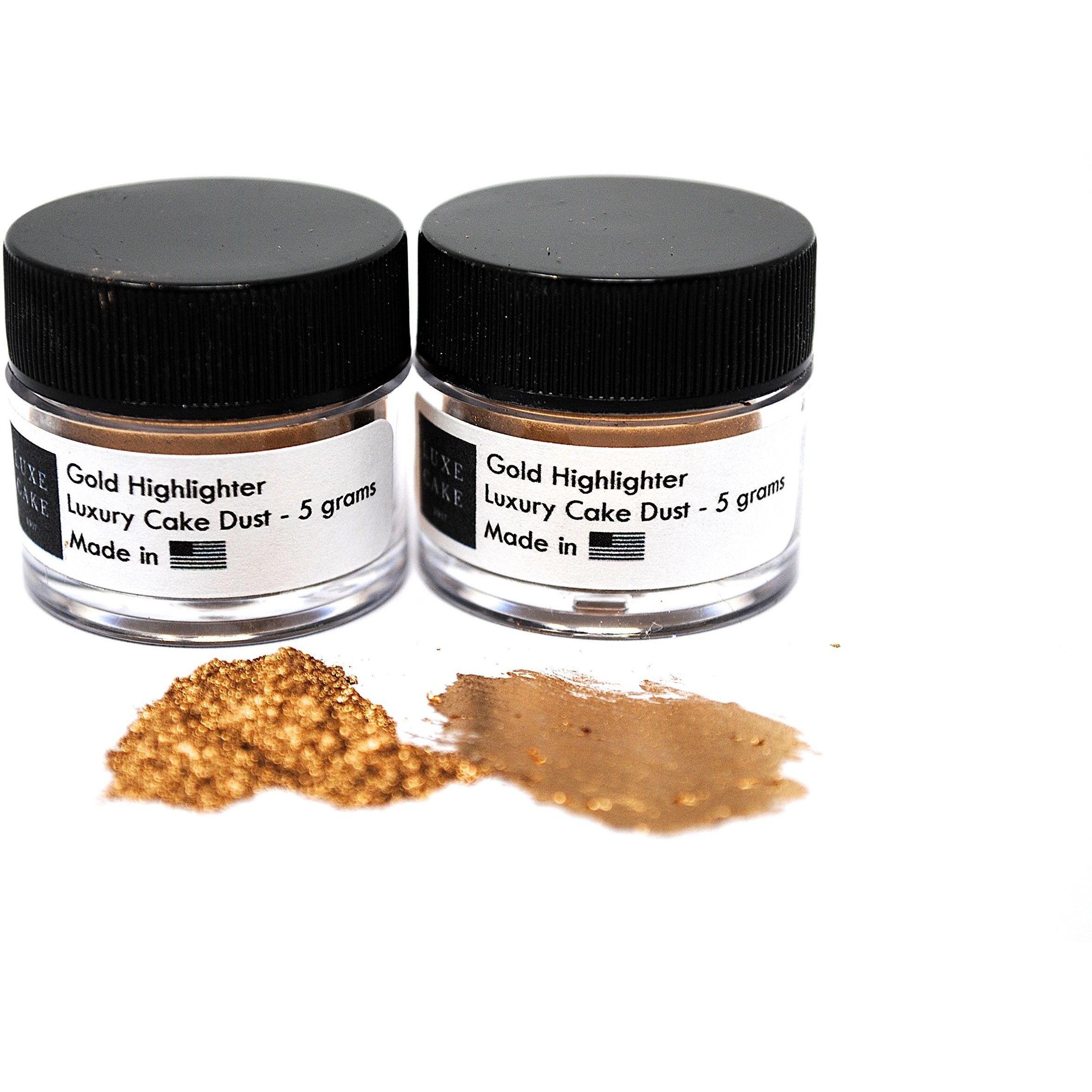 (2 Pack) Gold Highlighter Luxury Cake Dust, 10 Grams Total, Usa Made