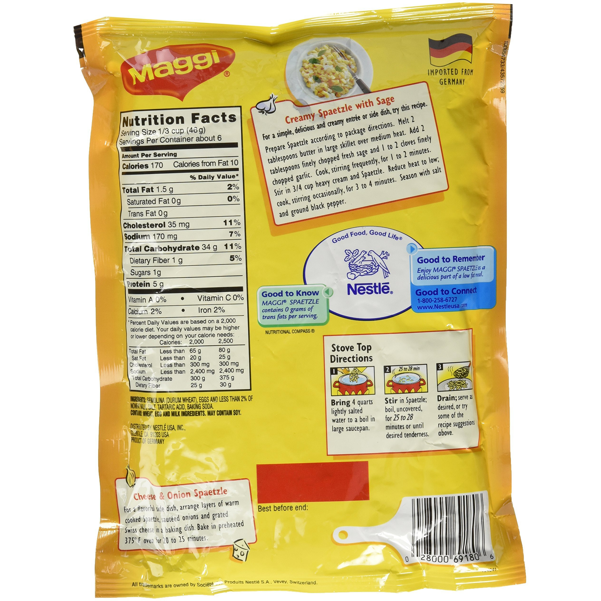 Maggi Spaetzle Noodles, 10.5 Oz (Pack Of 5)