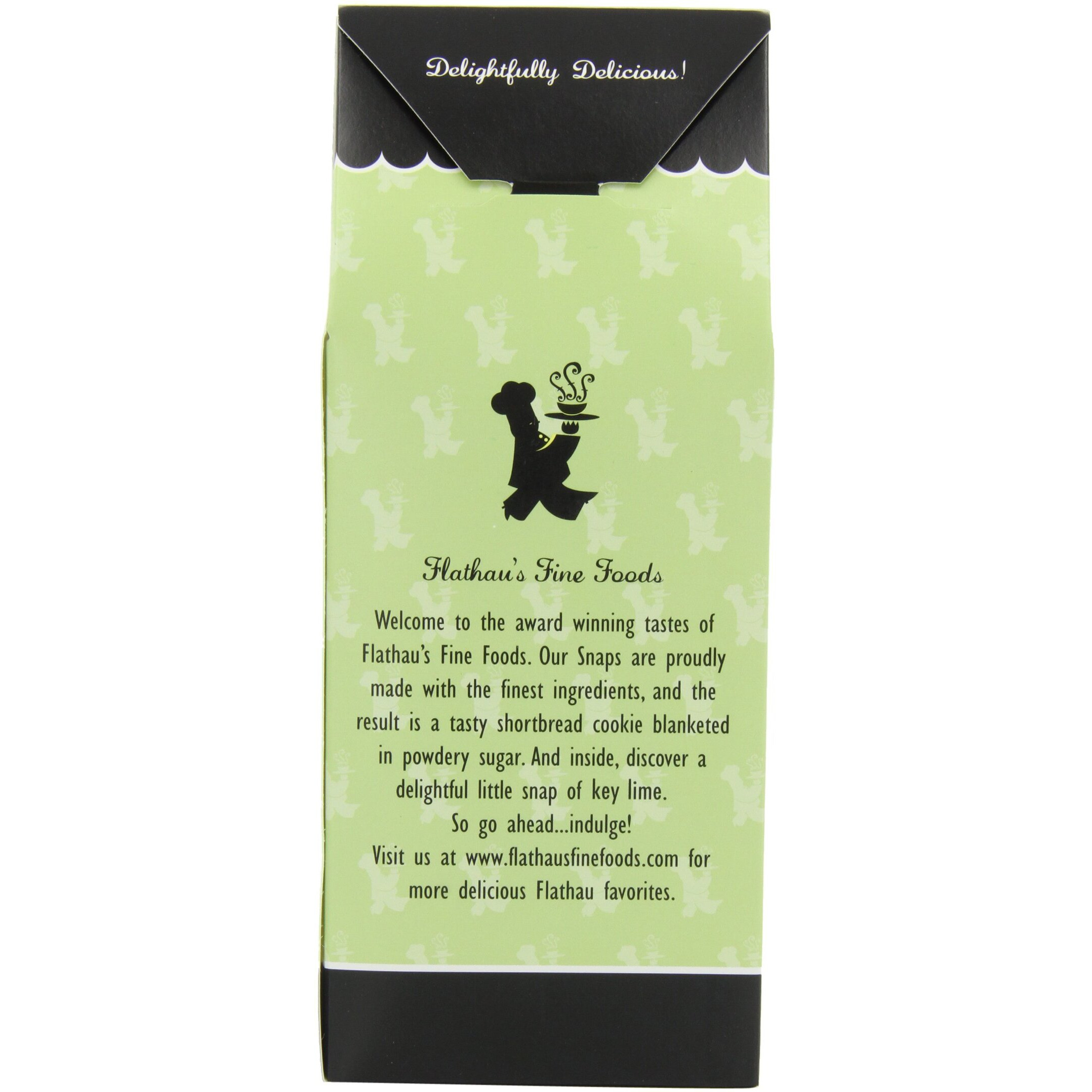 Flathau's Fine Foods Key Lime Snaps, Powdered Shortbread Cookies, 8-Ounce Boxes (Pack Of 6)