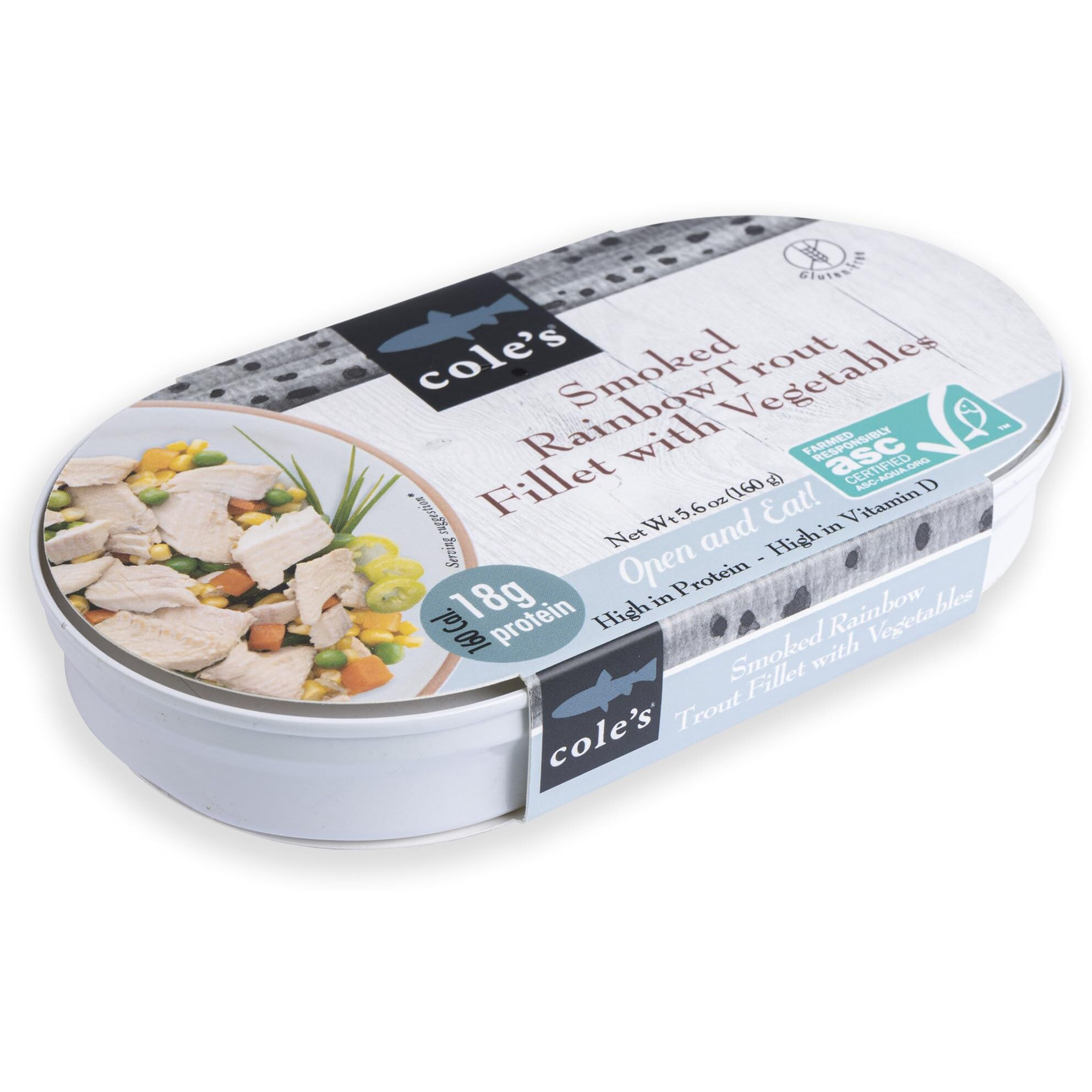Coles - Smoked Rainbow Trout Fillet With Vegetables| Open & Eat | Ready To Eat Meal | 5.6 Oz Hand-Packed Canned Fish | 19G Protein | High In Vitamin D | Tinned Fish