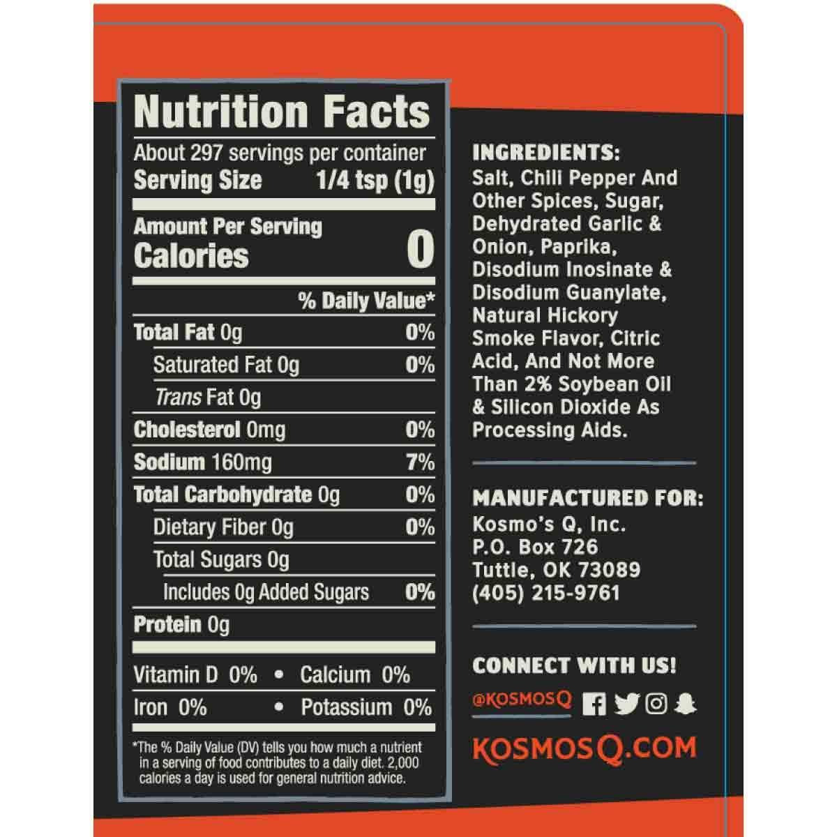 Kosmos Q Hot Cow Cover Bbq Rub, 16 Oz