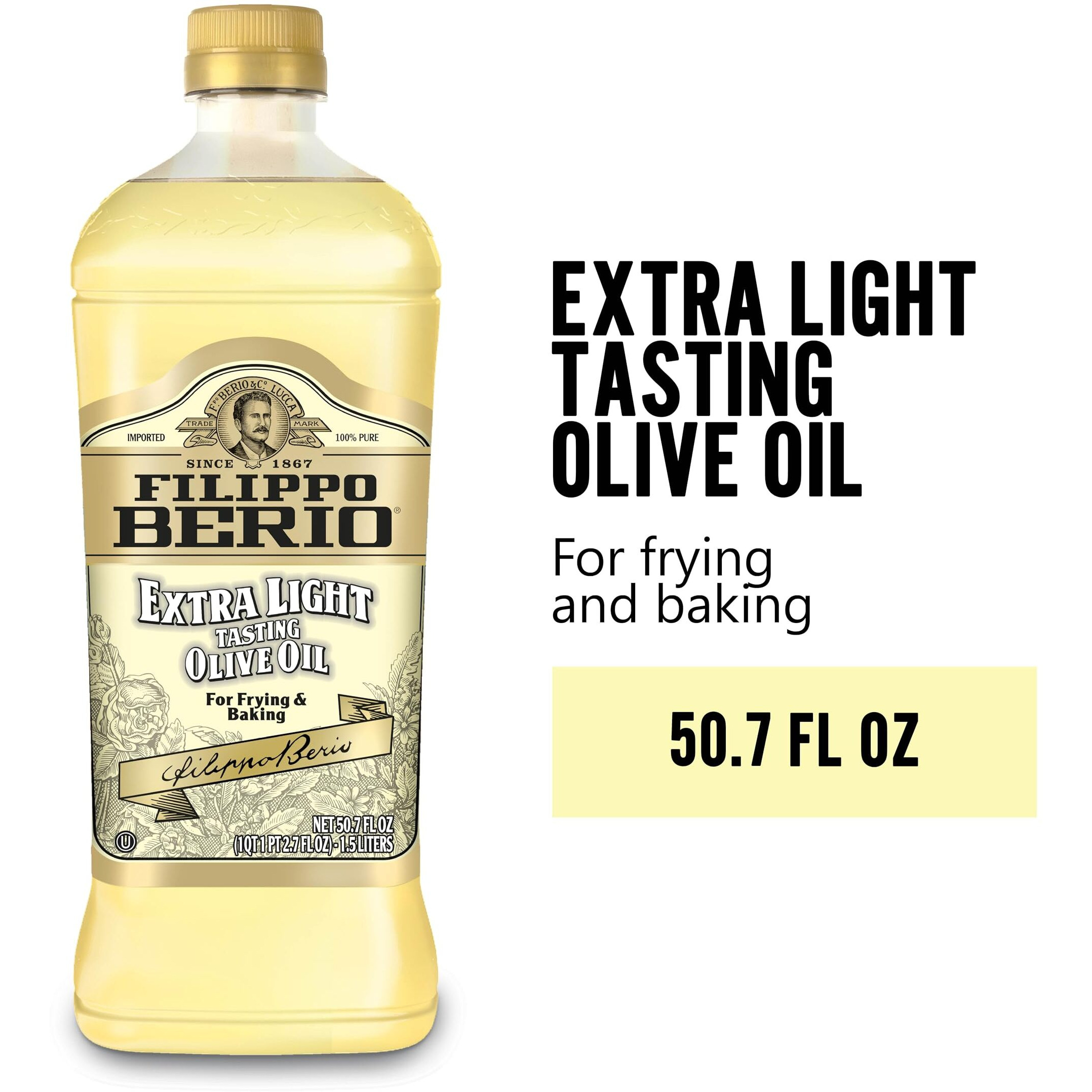 Filippo Berio Extra Light Olive Oil, 50.7 Ounce Rpet Bottle