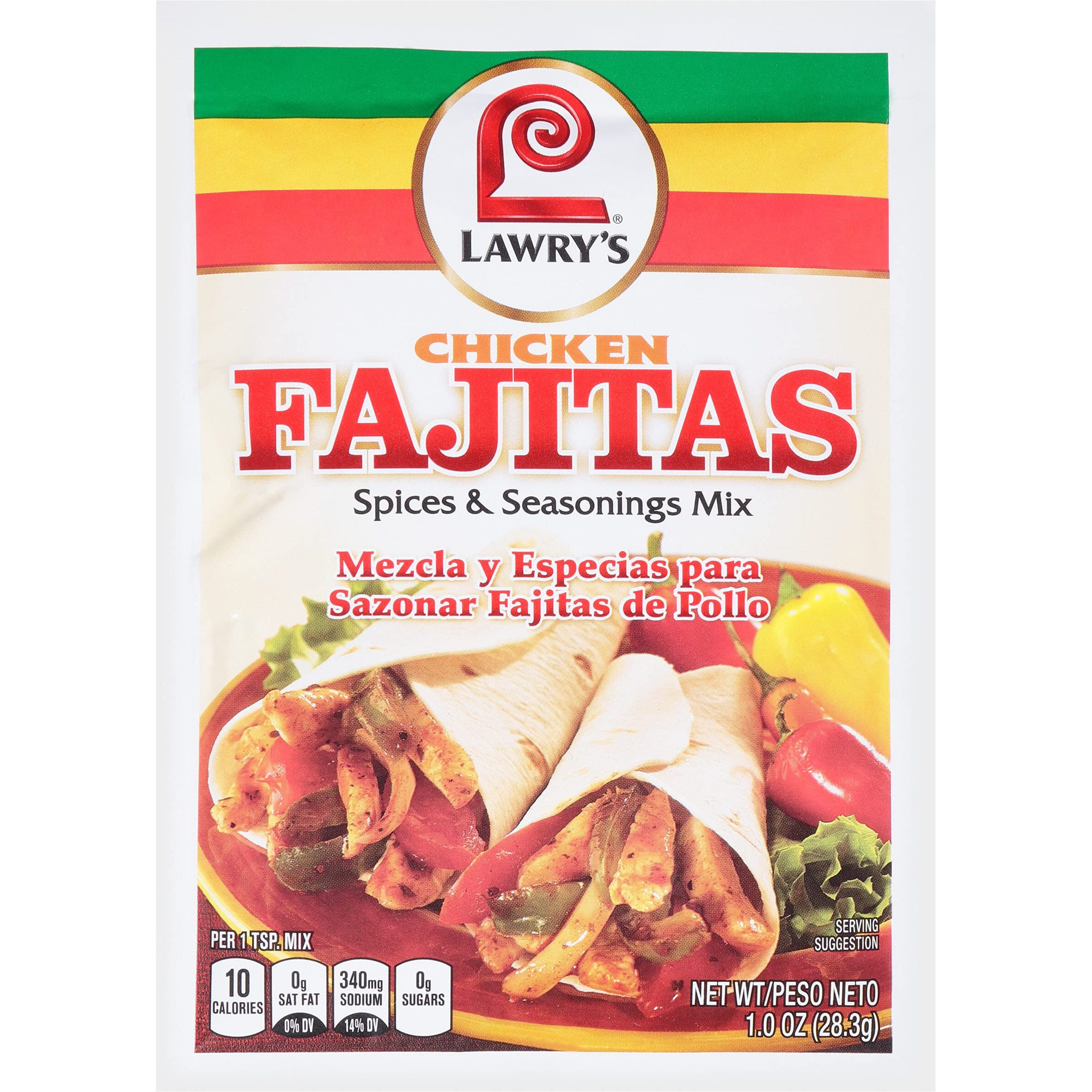 Lawry's Chicken Fajitas Spices & Seasonings Mix, 1 Oz (Pack Of 12)
