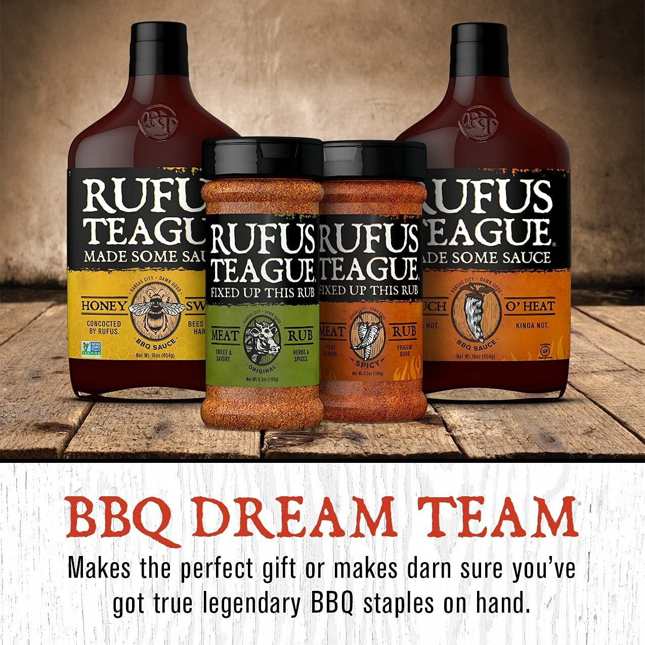 Rufus Teague - Saucin' & Rubbin' Kit - 2 Premium Bbq Sauces & 2 Dry Rubs