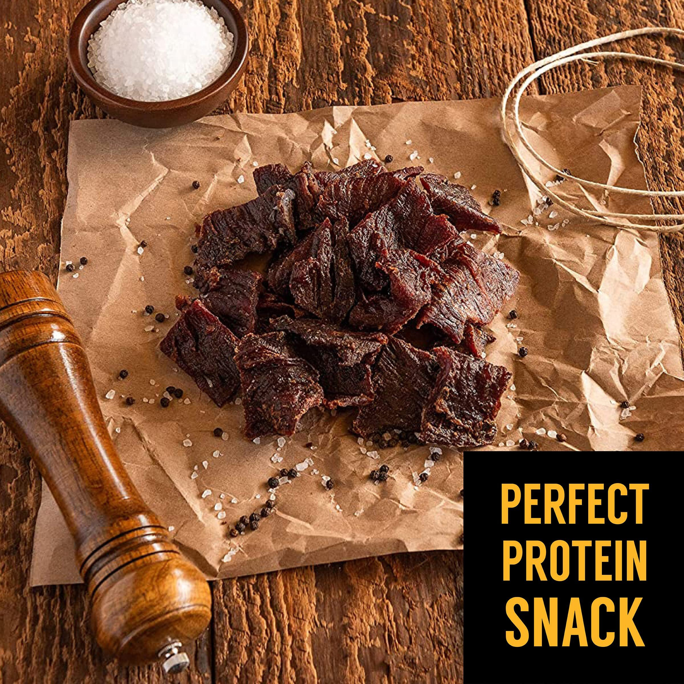 Tillamook Beef Jerky, Country Smoker Peppered Deli Style Thin Sliced Slab, Low Carb, High Protein, Ready To Eat Keto Snacks, Chopped & Formed Slabs,12 Count Tray