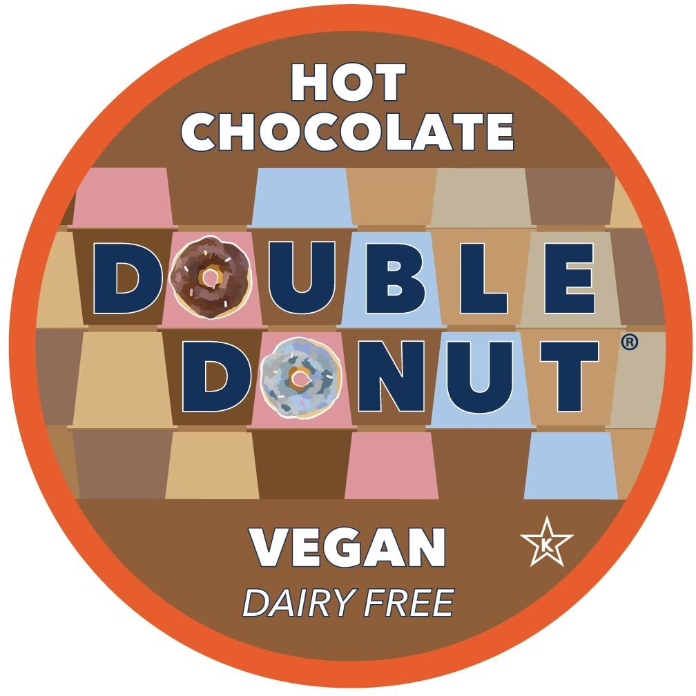 Double Donut Dairy Free Hot Chocolate Pods, Lactose Free Vegan Hot Chocolate Mix Cups For Keurig K Cup Brewers, 22 Count (Pack Of 1)