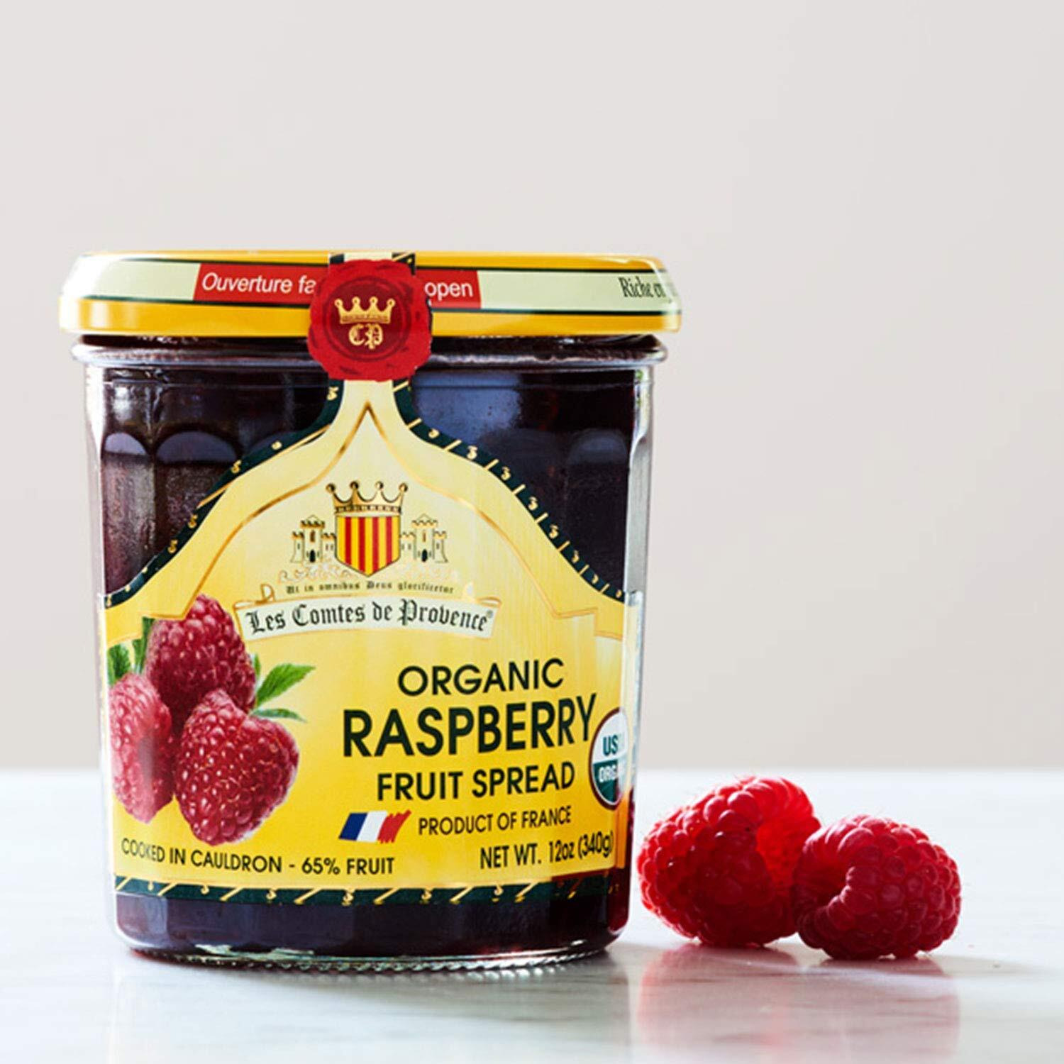 Raspberry Jam Spread Usda Organic Preserve - 12 Oz / 340 G - Made In France Traditional Jam Non Gmo Gluten Free