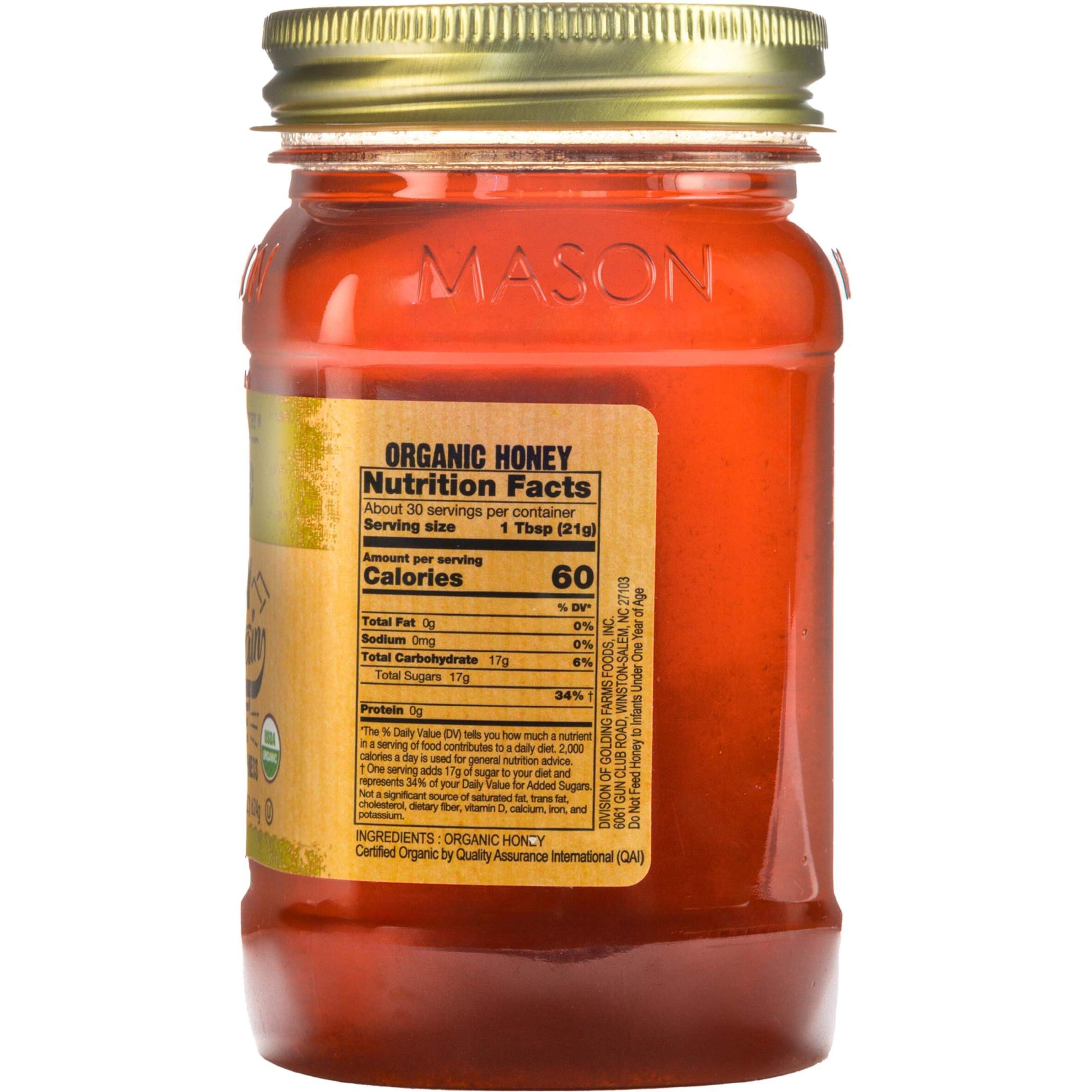 Mountain Ridge Honey, Naturally Healthy 100% Pure Raw Organic Honey, 22 Ounces