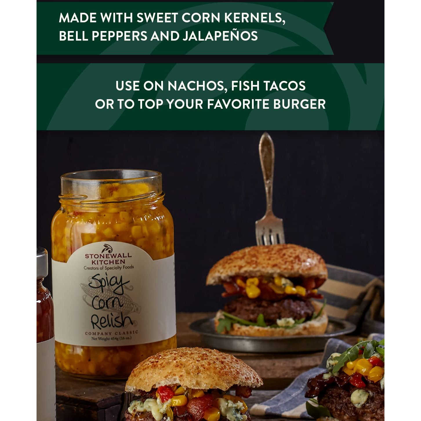 Stonewall Kitchen Spicy Corn Relish, 16 Ounces (Pack Of 2)