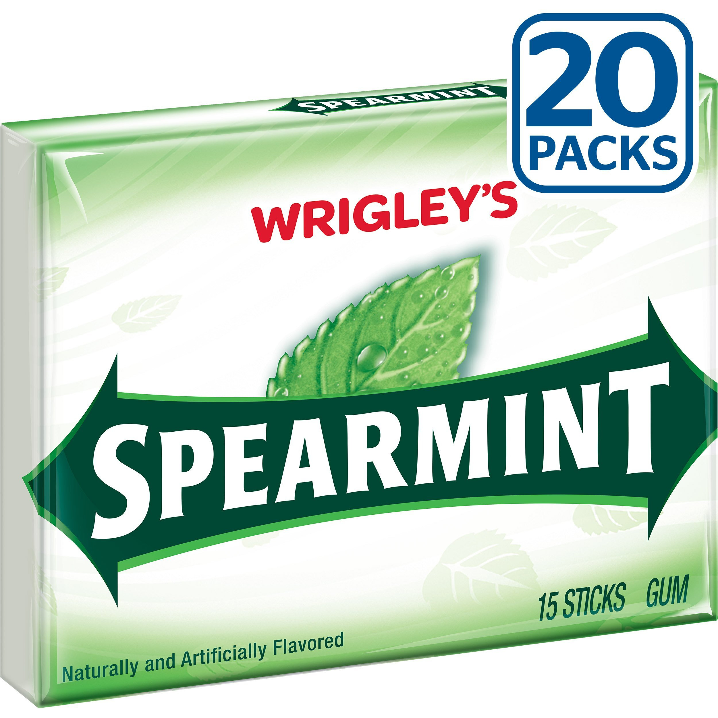 Wrigley's Spearmint Gum, 15-Stick Slim Packs (Pack Of 20)
