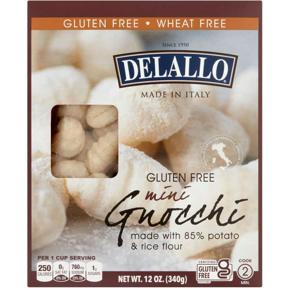 Delallo Gluten Free Potato & Rice Mini Gnocchi, 12Oz Box, 3-Pack