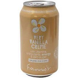 Frannie's Sparkling Beverage- Zero Calories & Sugar, Aspertame Free 8-Pack 12 Fl. Oz. Cans (Very Vanilla Creme)