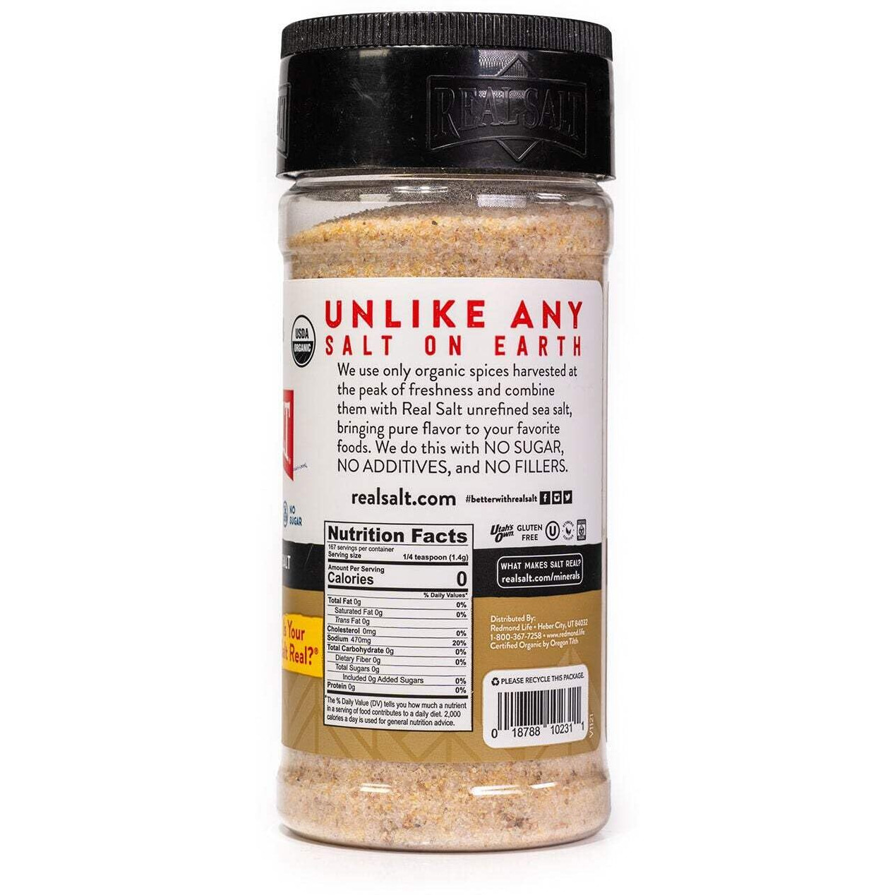 Real Salt Organic Onion Salt Shaker (8.25 Oz.)