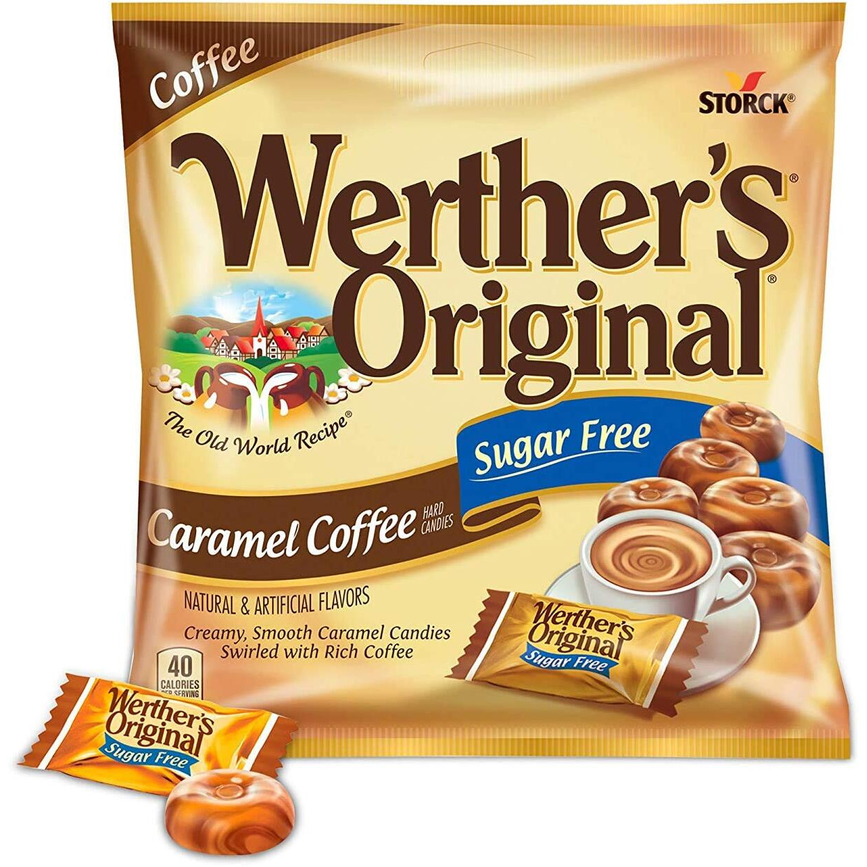 Werther's Original Sugar Free Caramel Coffee,Hard Candies 2.75 Oz, 3 Pack