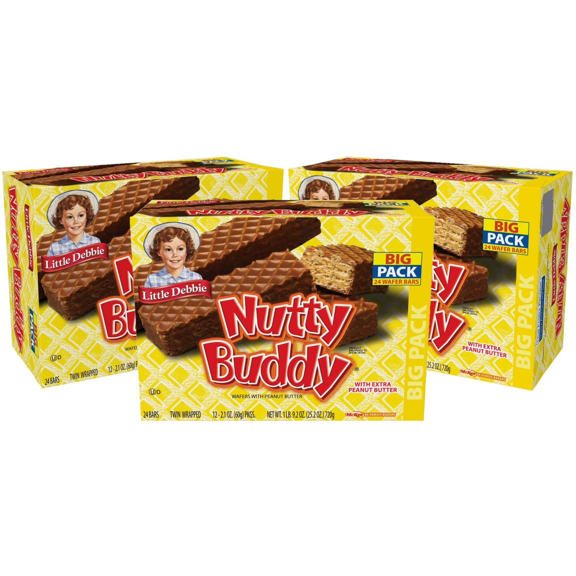 Little Debbie Nutty Bars Wafer Bar 25.2 Oz (3 Boxes) By Little Debbie