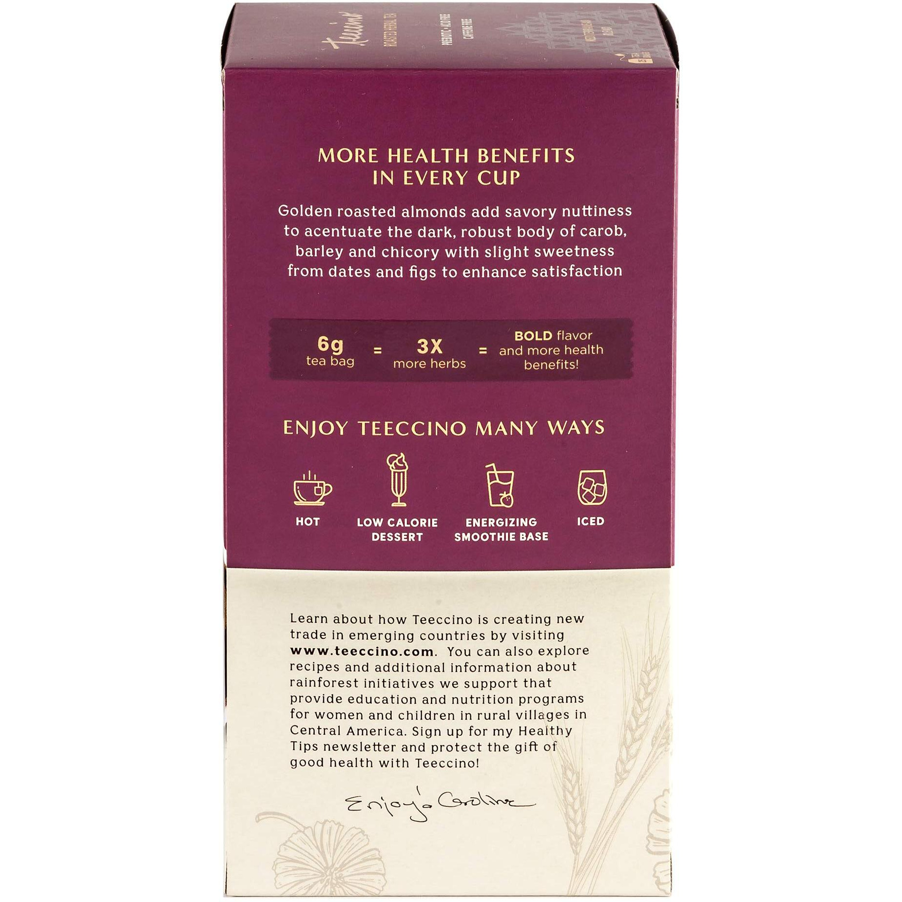 Teeccino Snickerdoodle Herbal Tea - Dessert Beverage Thats Prebiotic, Caffeine-Free & Acid Free, 25 Tea Bags