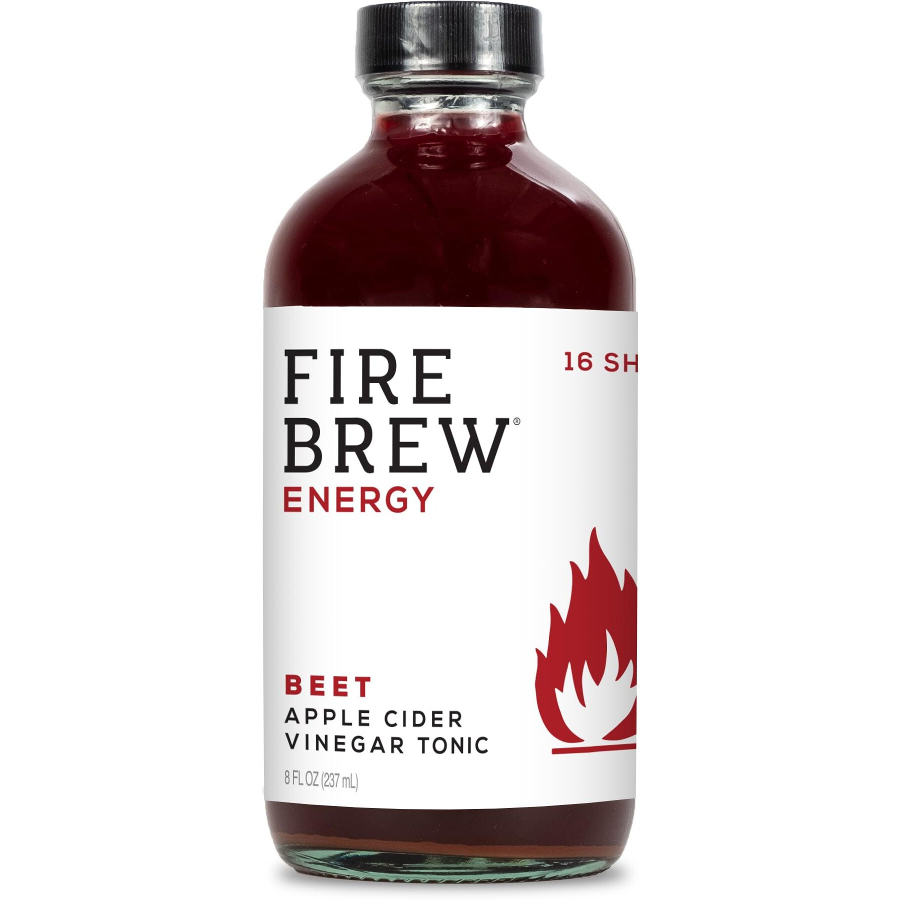 Fire Brew Energy - Beet Apple Cider Vinegar Wellness Tonic | 16 Concentrated Shots Of Healthiest Organic Ingredients To Energize And Boost Your Stamina With Antioxidants For Heart & Blood Health - 8Oz