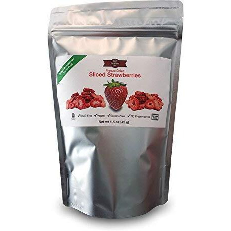Biotree Labs Freeze Dried Sliced Strawberries - Pack Of 1.5 Oz, 100% Natural Sliced Fruit, Great For Healthy Snacks, Cereal Toppers, Cupcakes, Smoothies Or Trail Mix | No Added Sugar Or Preservatives