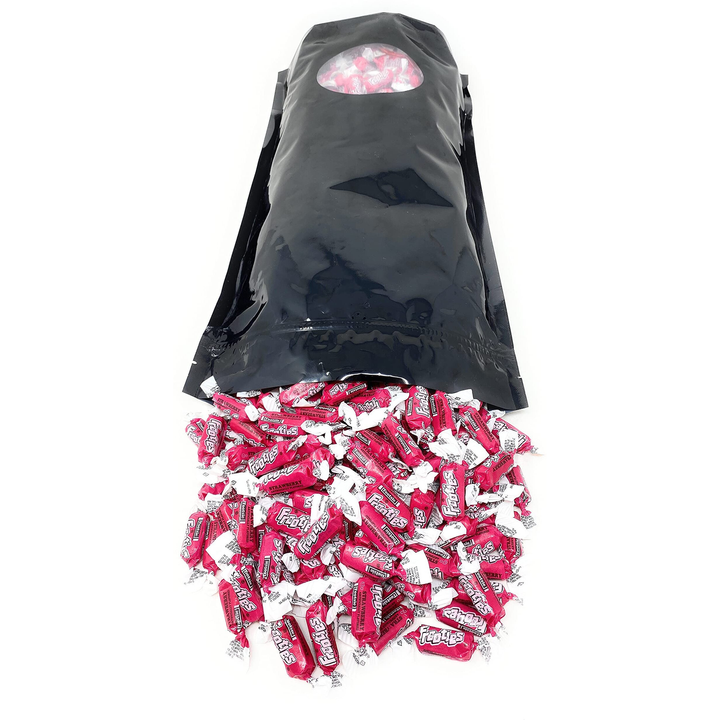Bulk Strawberry Flavor Tootsie Roll Frooties Chewy American Taffies Candy Individually Wrapped In Resealable Assortit Bag 5 Lb 735+Pcs (80-Oz) - Made In Usa