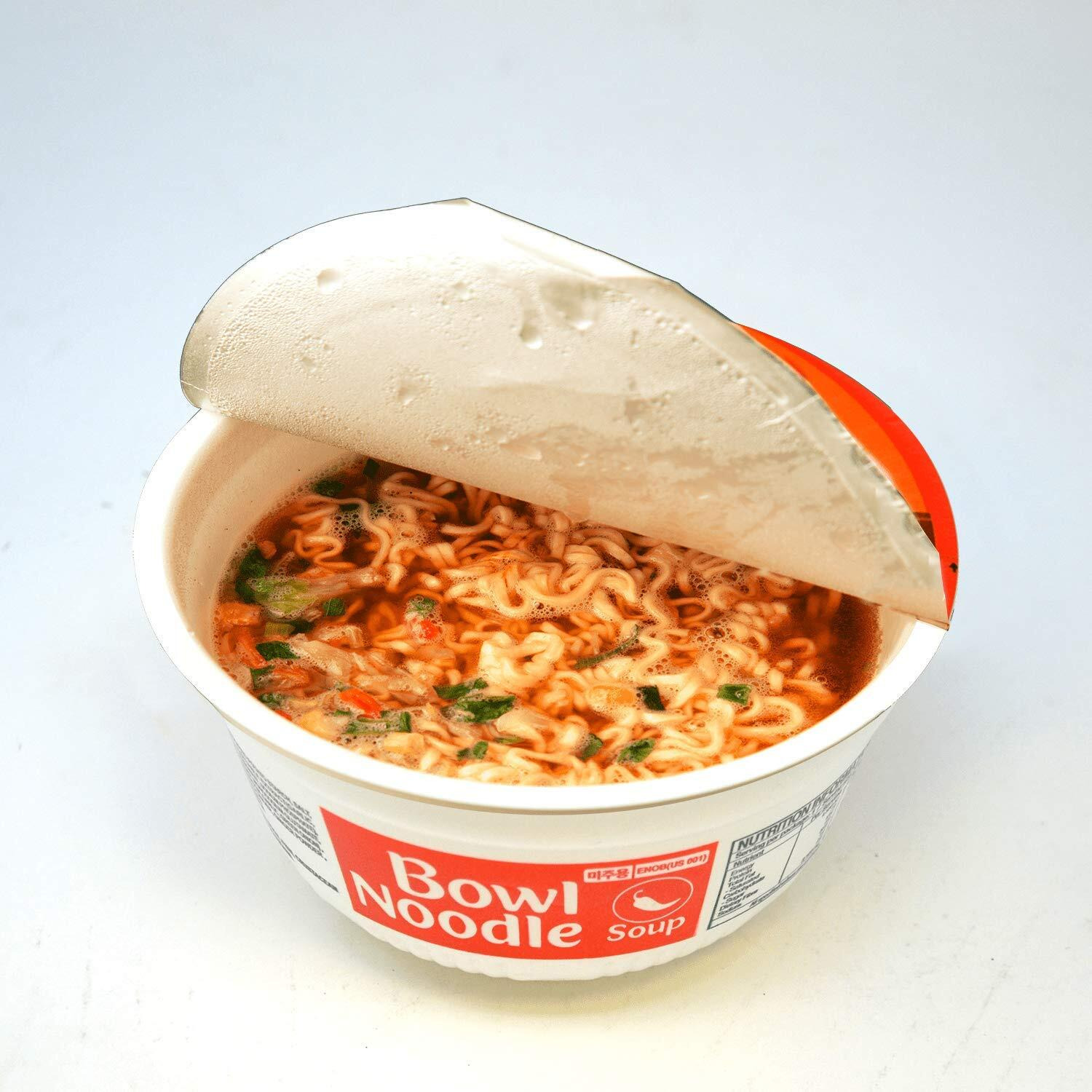 Paldo Fun & Yum Hot & Spicy Instant Cup Noodle Soup Bowl, Pack Of 12, Best Oriental Style Korean Ramyun, Most Loved Korean Noodles,    86G (3.04 Oz) X 12