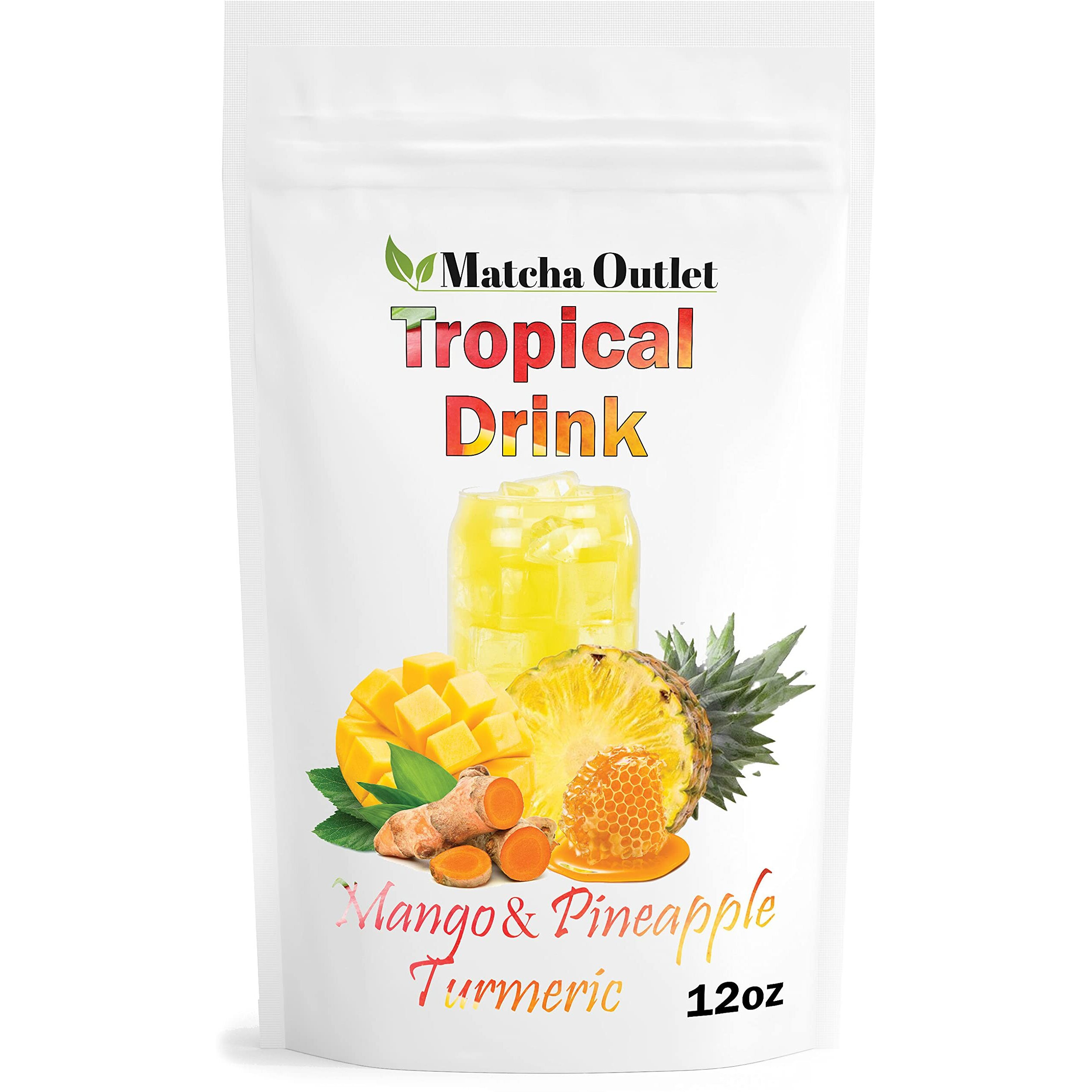 Tropical Drink Mango Pineapple Turmeric Honey Natural Refresher With Marigold Extract 12Oz Great For Loaded Tea Bubble Tea