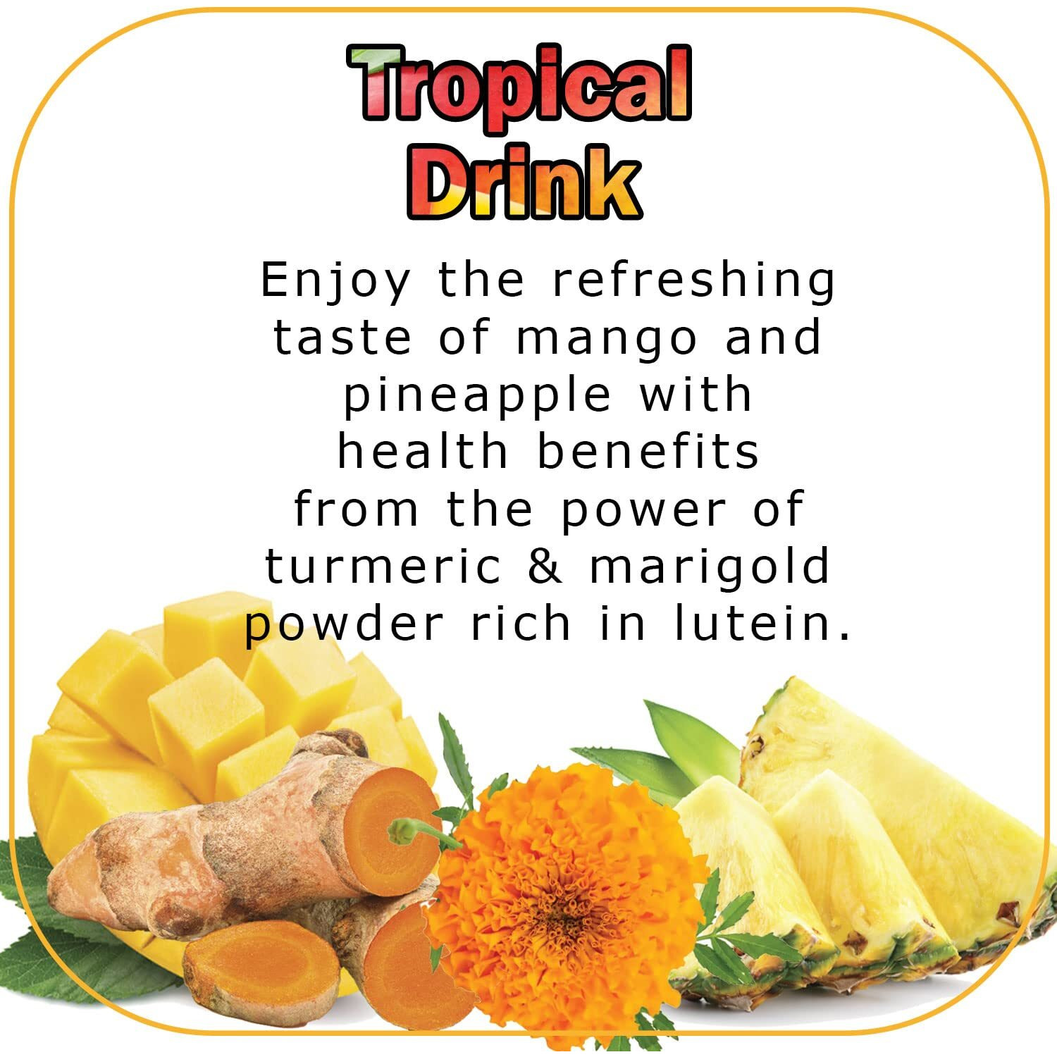Tropical Drink Mango Pineapple Turmeric Honey Natural Refresher With Marigold Extract 12Oz Great For Loaded Tea Bubble Tea