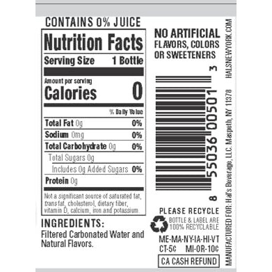 Hal's New York Seltzer Carbonated Lemon Flavored Sparkling Water, Zero Sugar, Zero Calorie, Zero Carbs, 20 Fl Oz (Pack Of 24)