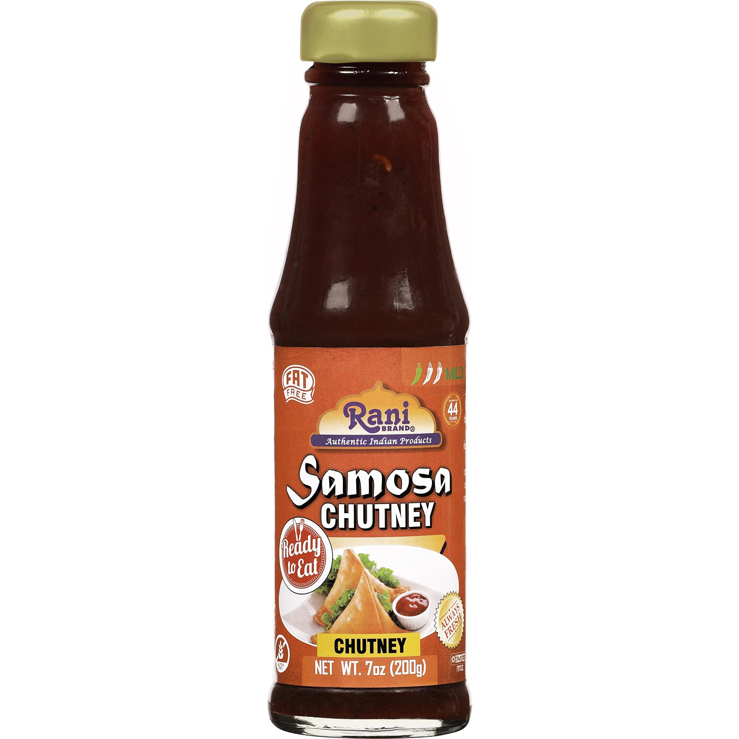 Rani Samosa Chutney (Sweet, Sour & Spicy Dipping Sauce) 7Oz (200G) Glass Jar, Ready To Eat, Vegan ~ Gluten Free | Non-Gmo | Kosher | No Colors | Indian Origin