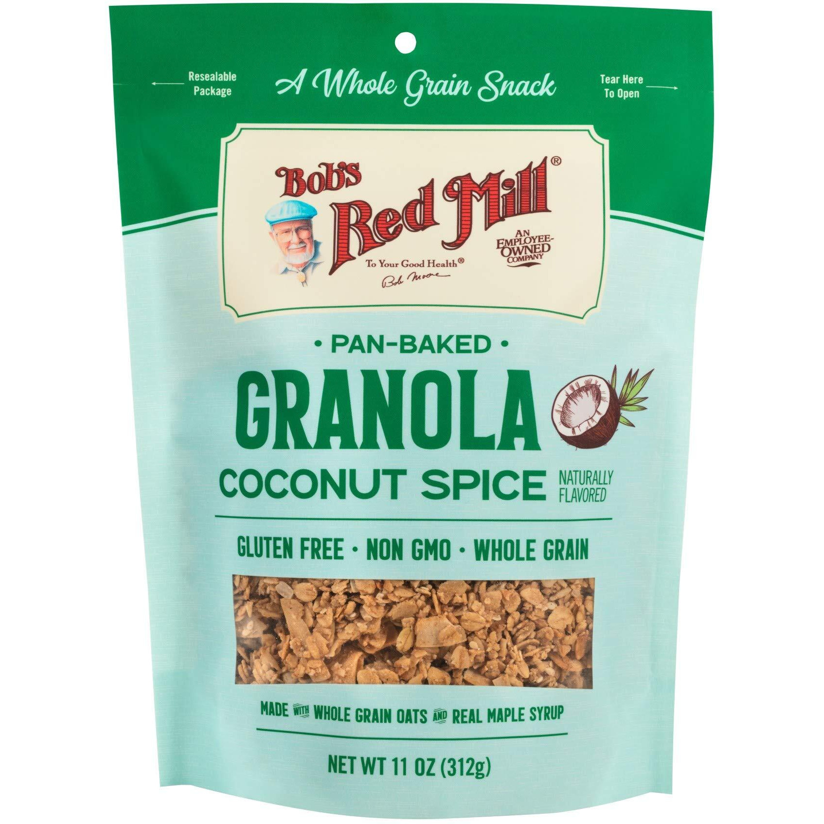 Bobs Red Mill Coconut Spice Homestyle Granola, 11 Ounce Bag (Pack Of 6), Certified Gluten Free, Non Gmo, Whole Grain