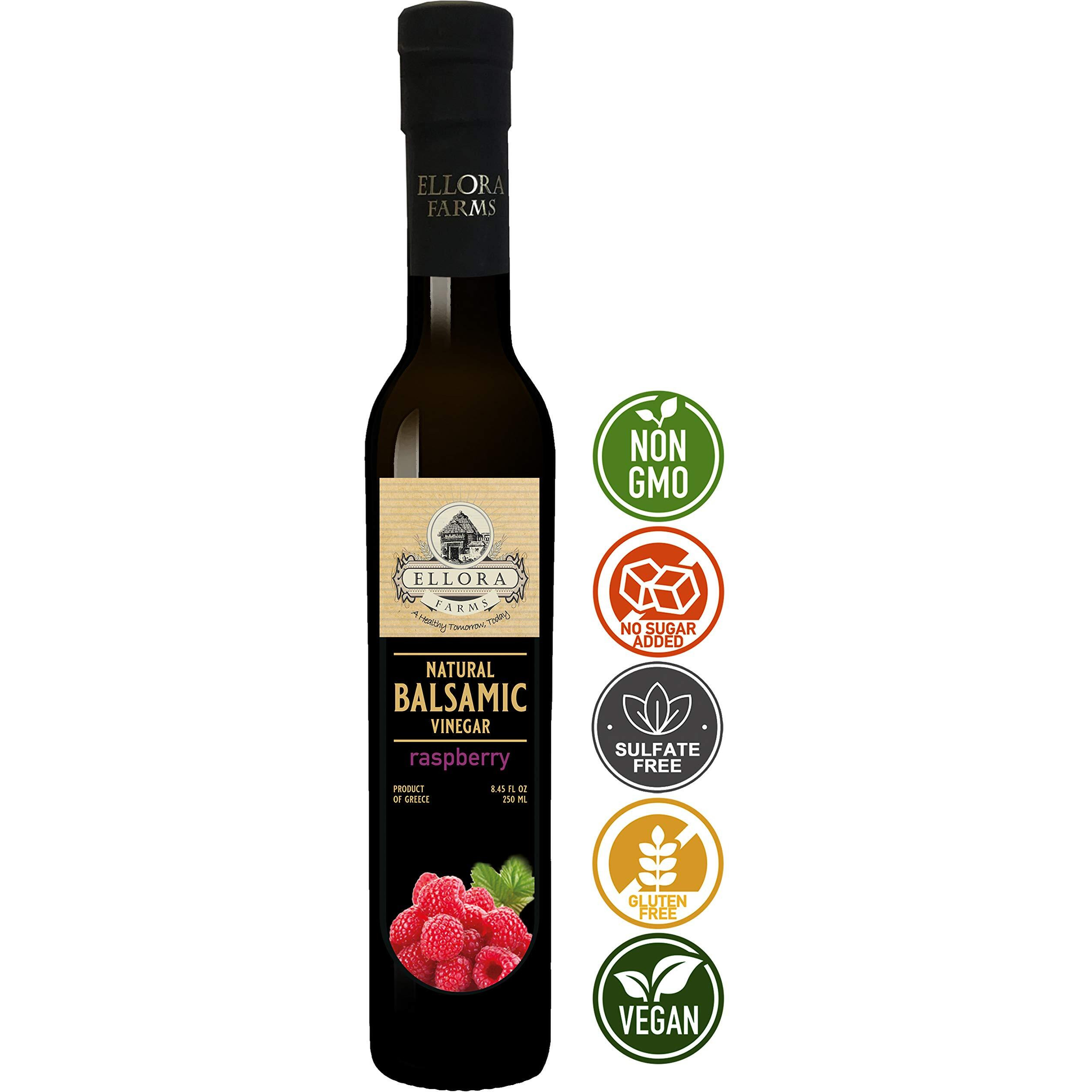 Ellora Farms, Fresh Raspberry Infused Thick Balsamic Vinegar, No-Additives, No Added Sugars, No-Preservatives, Glass Bottle, 8.45 Oz., Pack Of 1