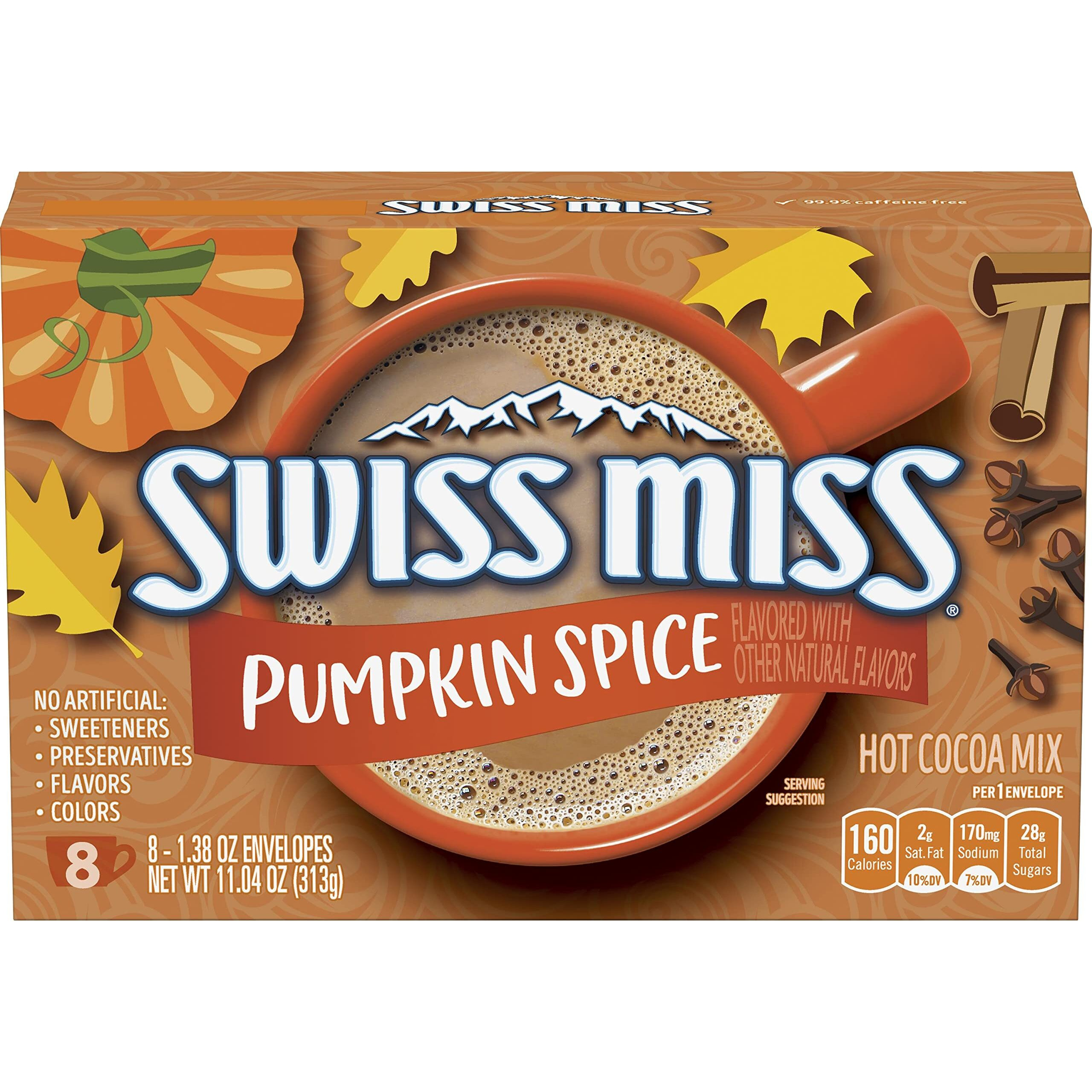 Swiss Miss Pumpkin Spice Flavored Hot Cocoa Mix, 8 Count Packets