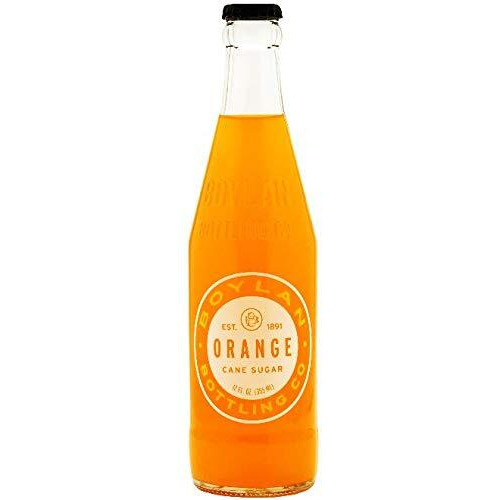 Boylan Bottling Pure Cane Sugar Soda Pop, Orange, 12 Oz Glass Bottles (Pack Of 12)