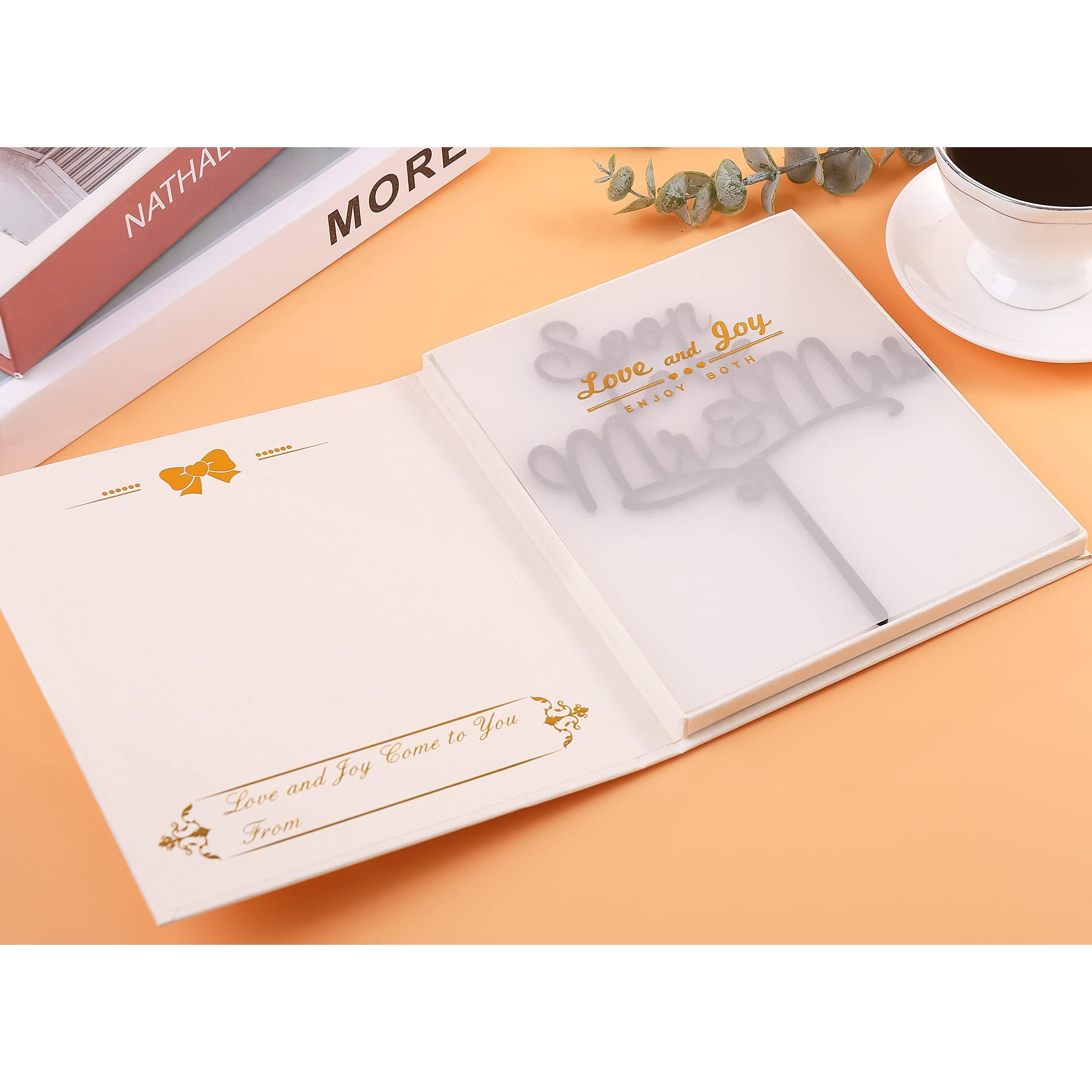 Lovenjoy Gift Boxed Soon To Be Mr And Mrs Cake Topper Engagement Black, Frosted Acrylic