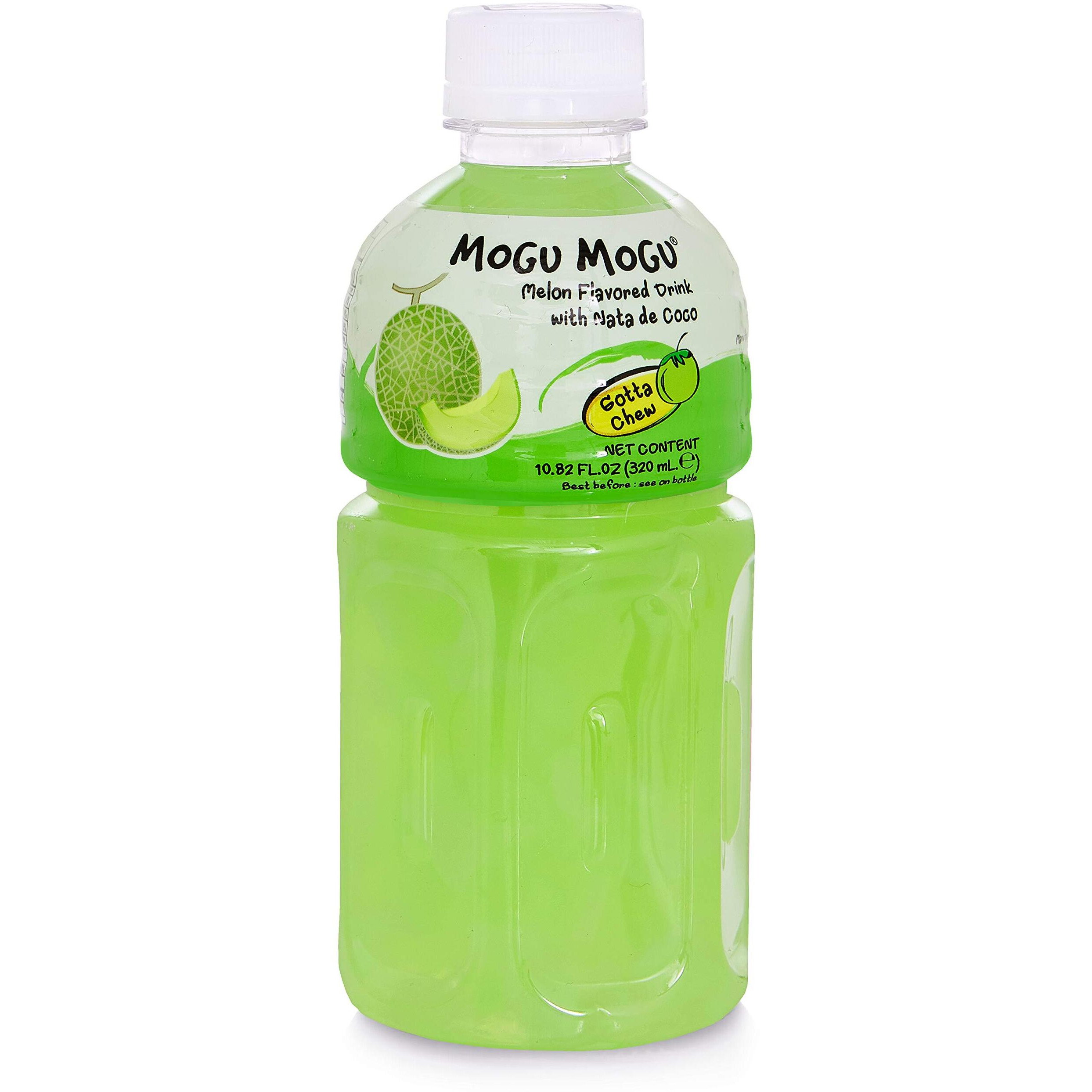 Mogu Mogu Juice With Nata De Coco, Melon Flavored, 6 Pack