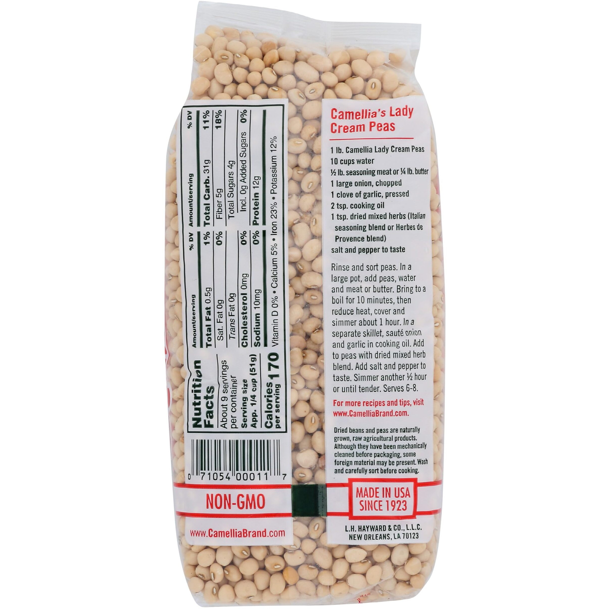 Camellia Brand Dry Lady Cream Peas, 1 Pound