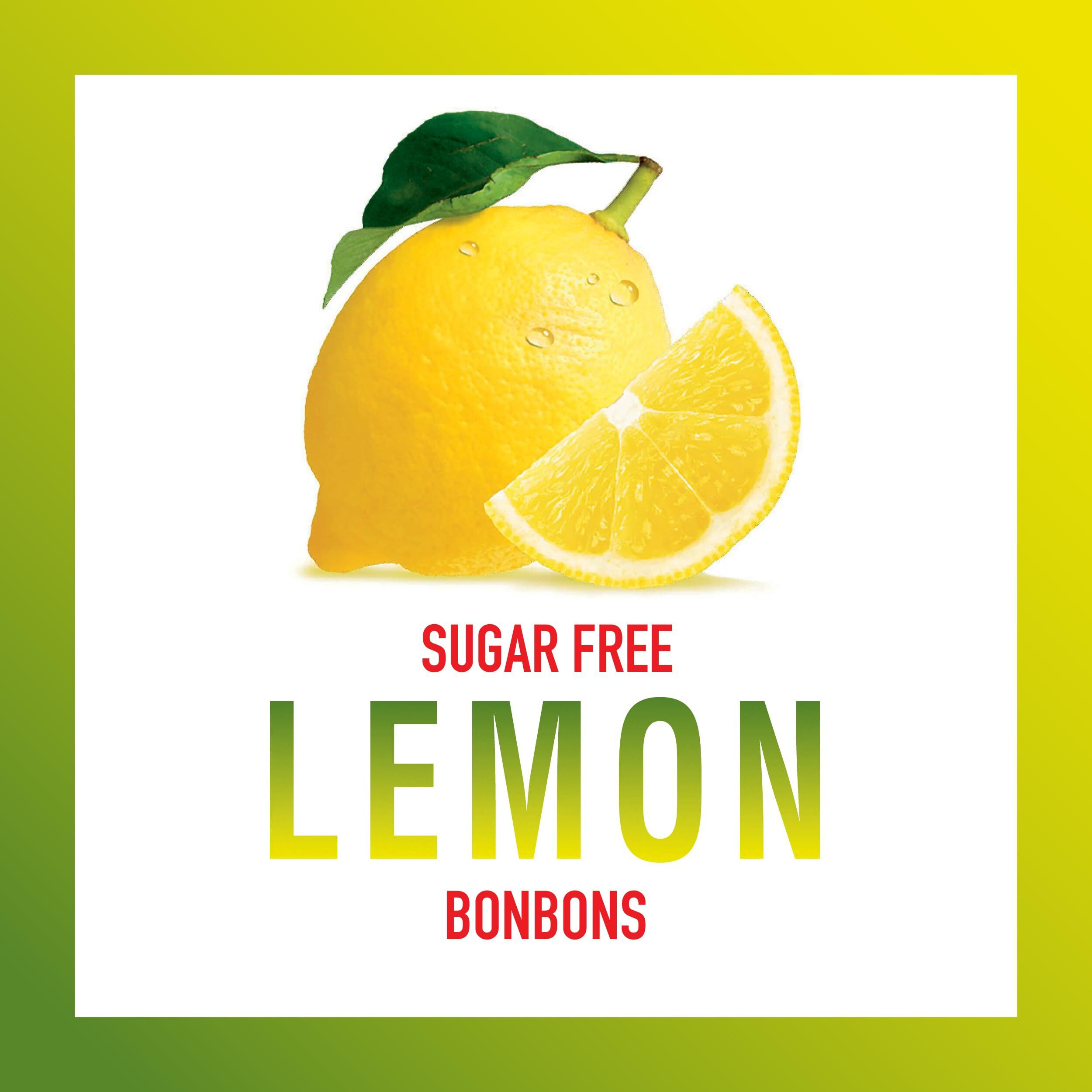 Swiss Imports Sugar Free Bonbons Hard Candy Drops, Lemon, 17.6 Oz/ 500G Bocca Box With 200 Individually Wrapped Pieces