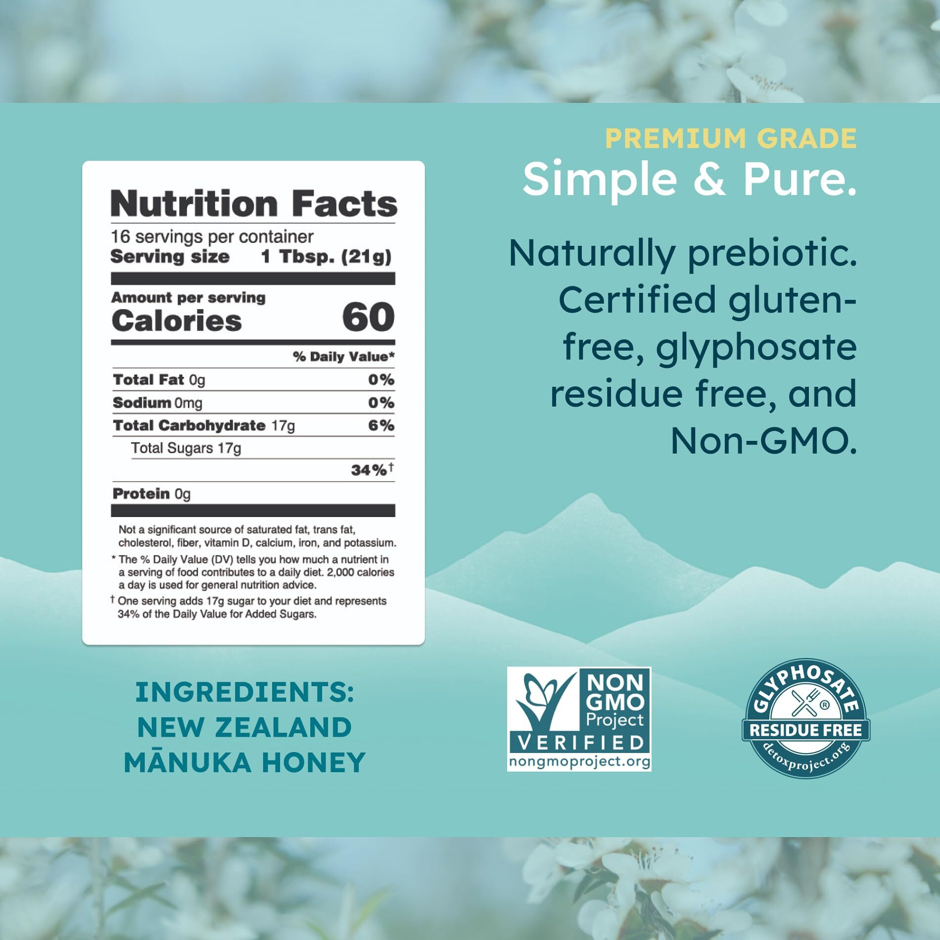 Melora Manuka Honey New Zealand Raw Honey | Pure, Unfiltered, Unpasteurized Honey | Organic Squeeze Bottle | Umf 8+ | Mgo 185+ | 12 Oz