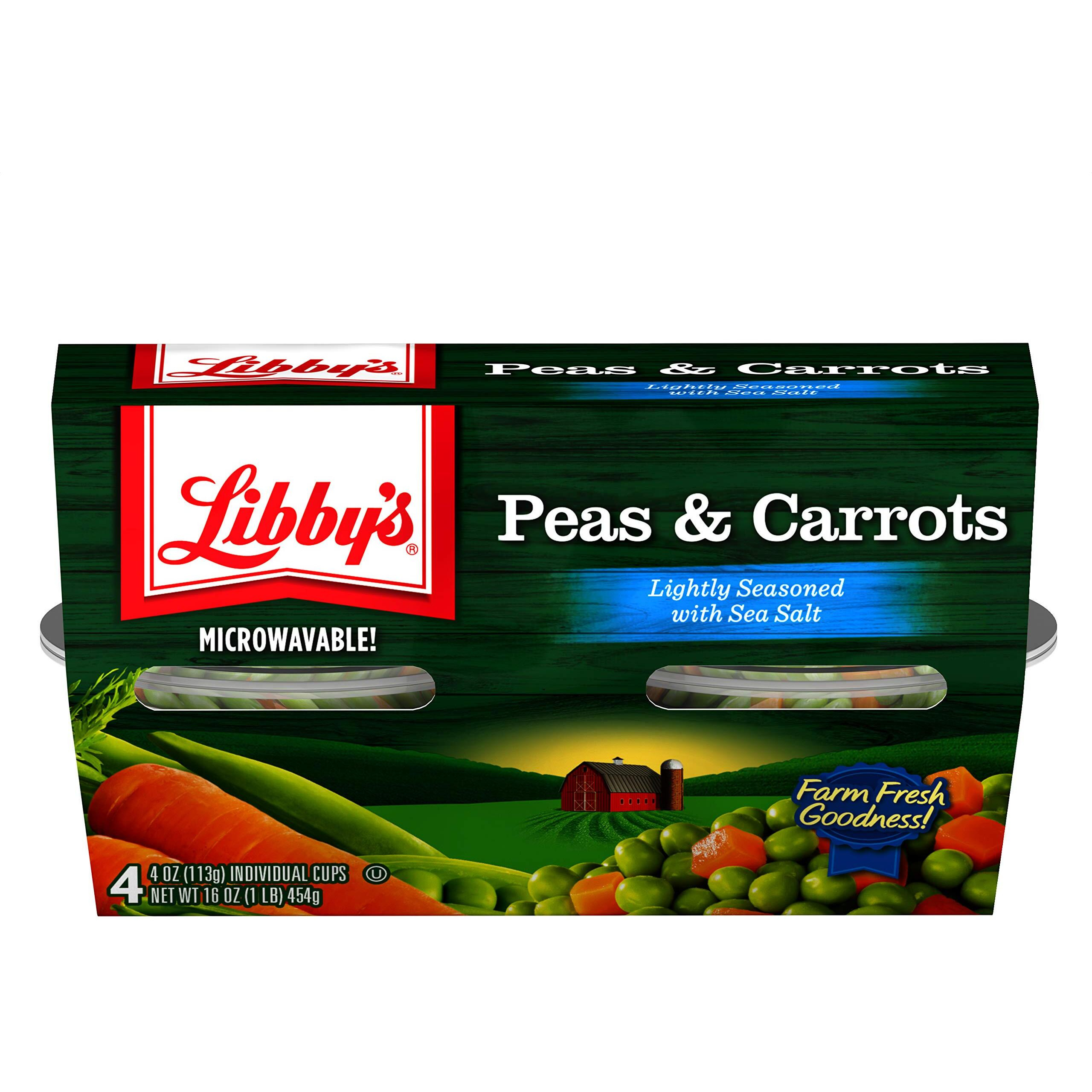 Libby's Peas And Carrots, (Each 4 Count Of 4 Oz Cups) 16 Oz, Pack Of 4