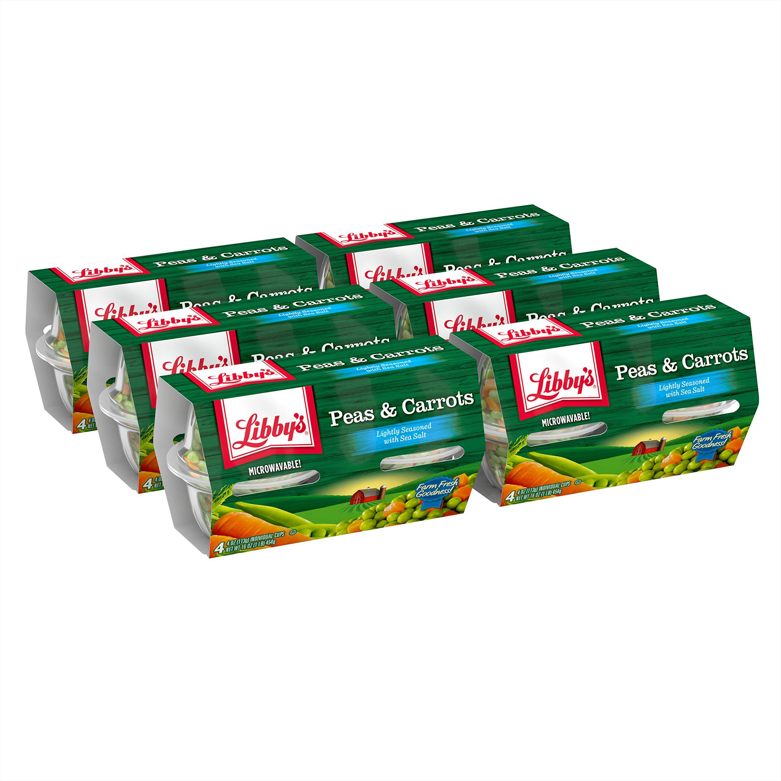 Libby's Peas And Carrots, (Each 4 Count Of 4 Oz Cups) 16 Oz, Pack Of 4