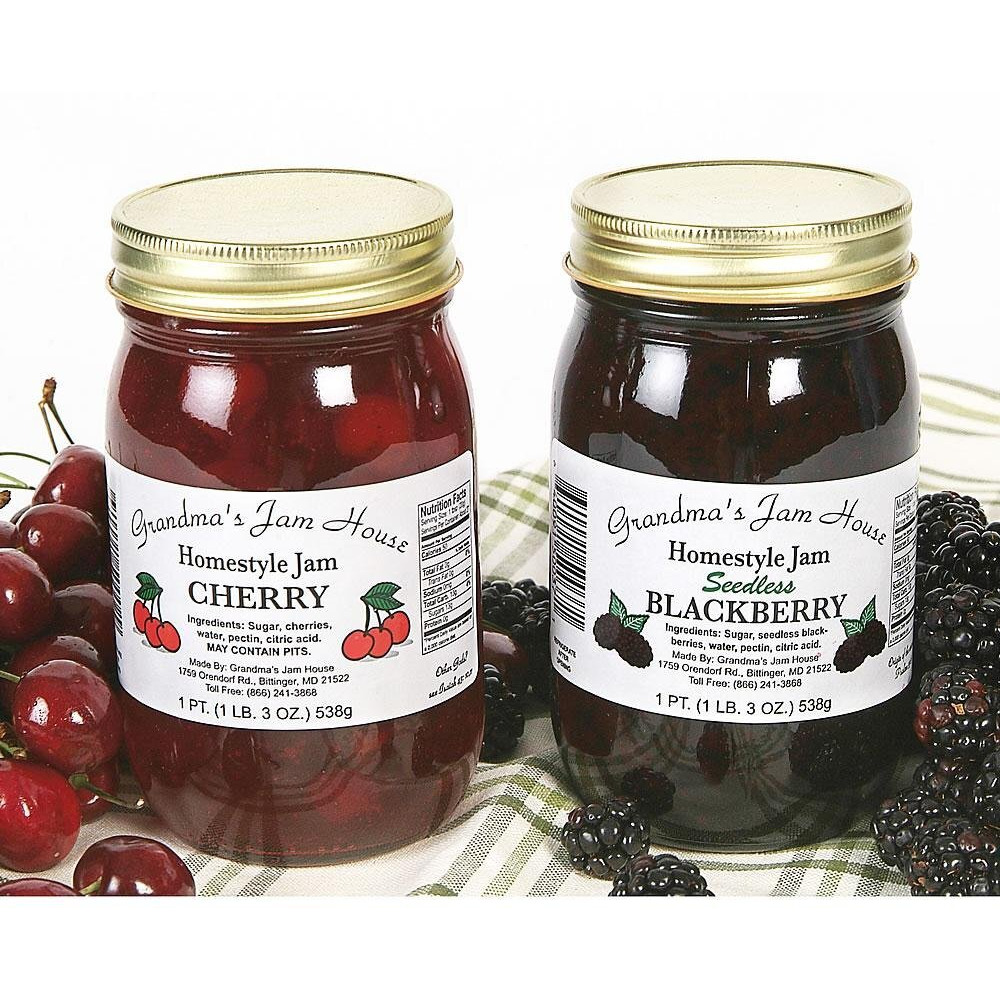 Grandma's Jam House All Natural Usa Made Homestyle Double Berry Jam, 19 Oz