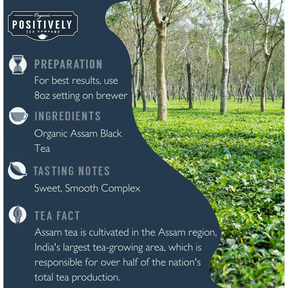 Organic Positively Tea Company, Assam Black Tea, K-Cup Compatible, 24 Pods