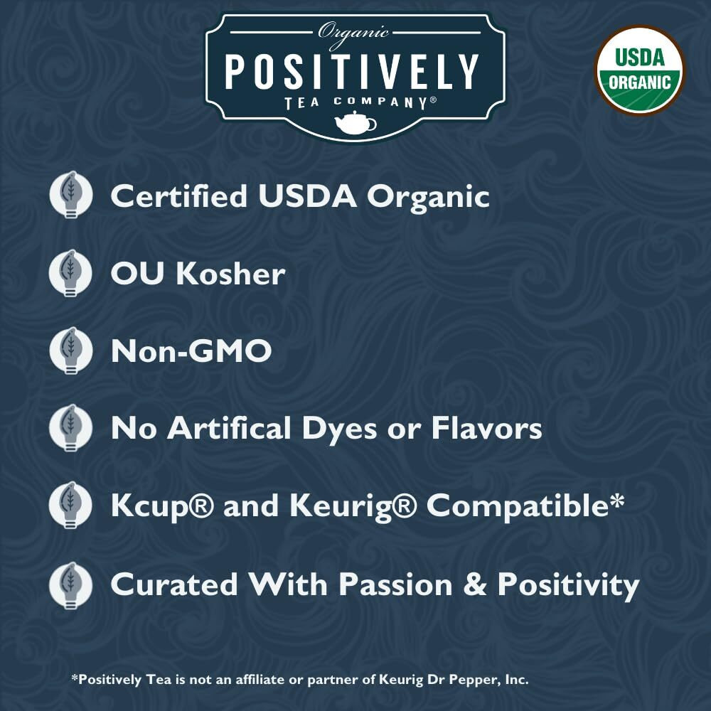 Organic Positively Tea Company, Assam Black Tea, K-Cup Compatible, 24 Pods