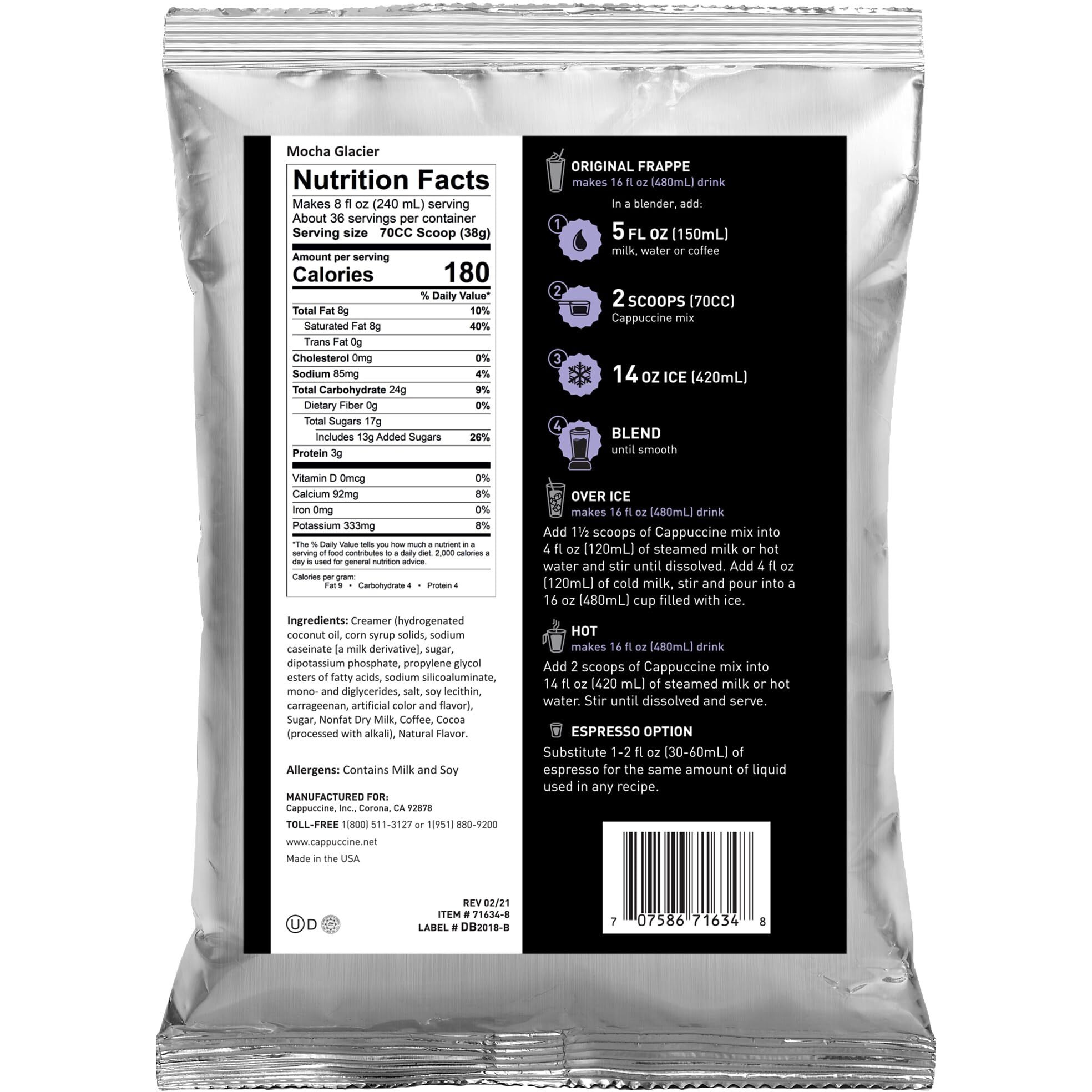 Cappuccine Mocha Glacier Frappe Mix, 3 Pound (Pack Of 1)