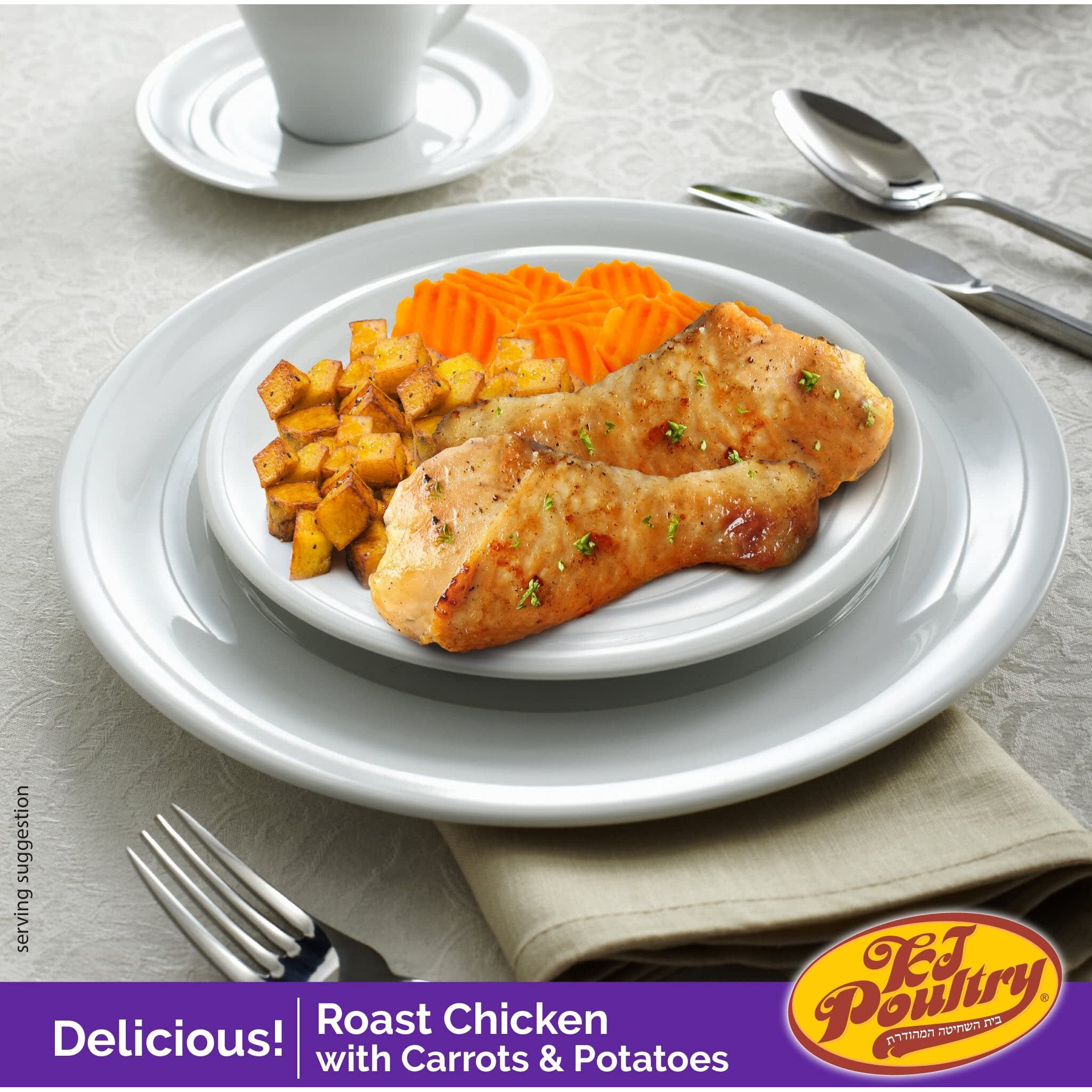 Kosher For Passover Gluten Free Meals, Roast Chicken With Potato & Carrots (2 Pack) Mre Meat Ready To Eat, Prepared Entree Fully Cooked, Shelf Stable Food Microwave Dinner - Traveler Backpacker